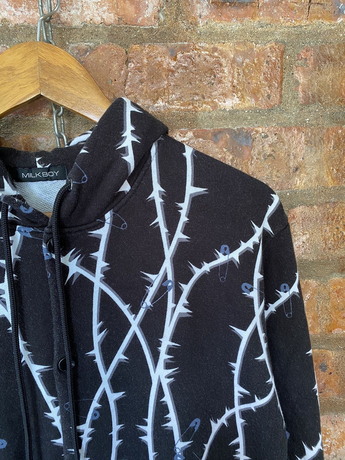 Japanese Brand 2000s MILK BOY Anarchy barbed wire safety pin punk varsity Size US M / EU 48-50 / 2 - 5 Thumbnail