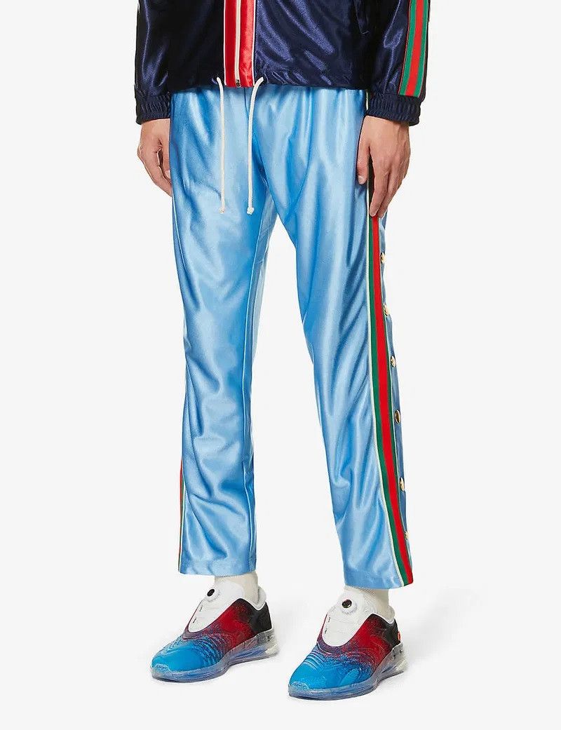 Gucci $1650 GUCCI Web Shiny Striped-Panel Tapered Trousers Pants Size US 34 / EU 50 - 6 Thumbnail