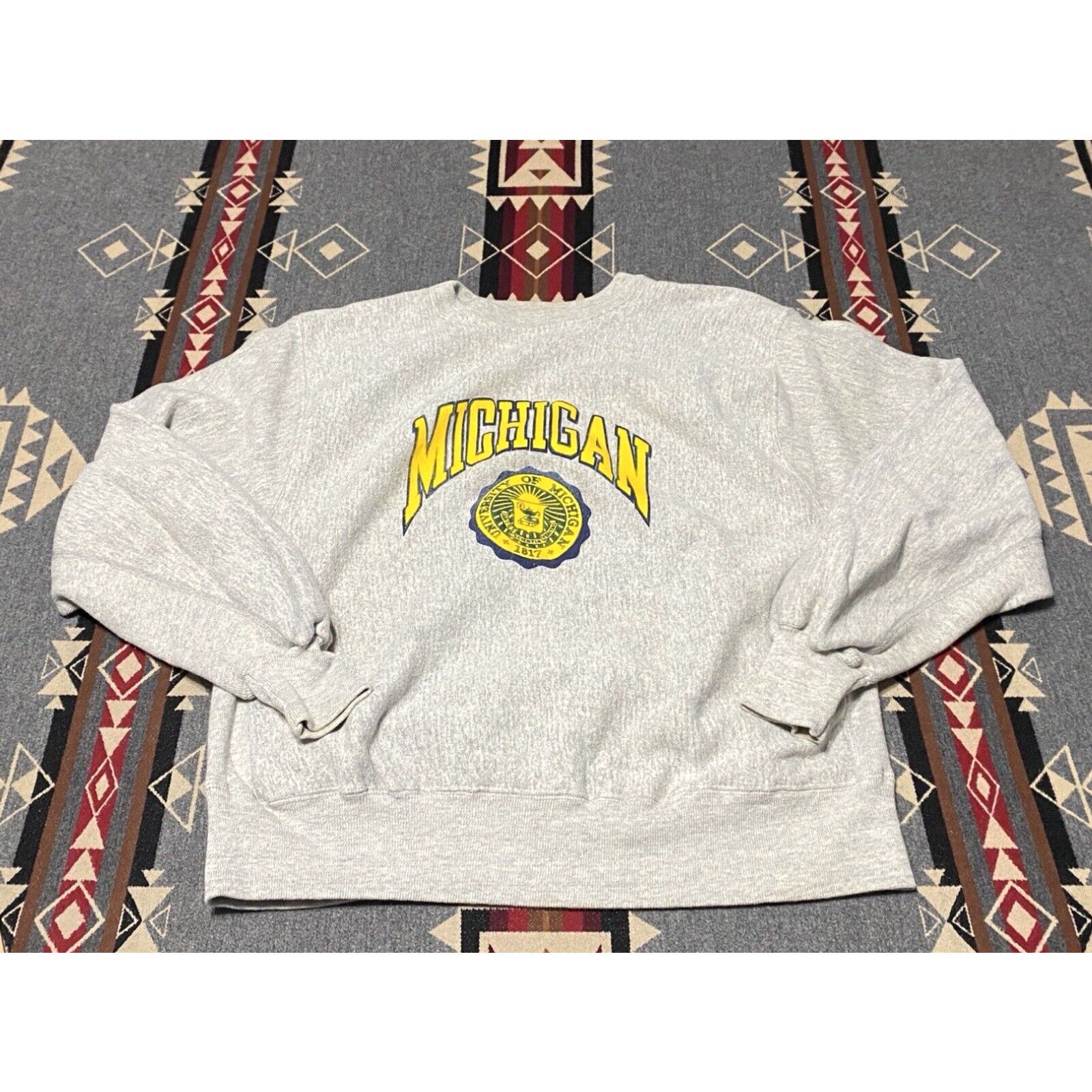 image of Vintage Mvp Pro Weave Reverse University Michigan Size 2Xl VTG 90's Gray Cor Adult T65 in White