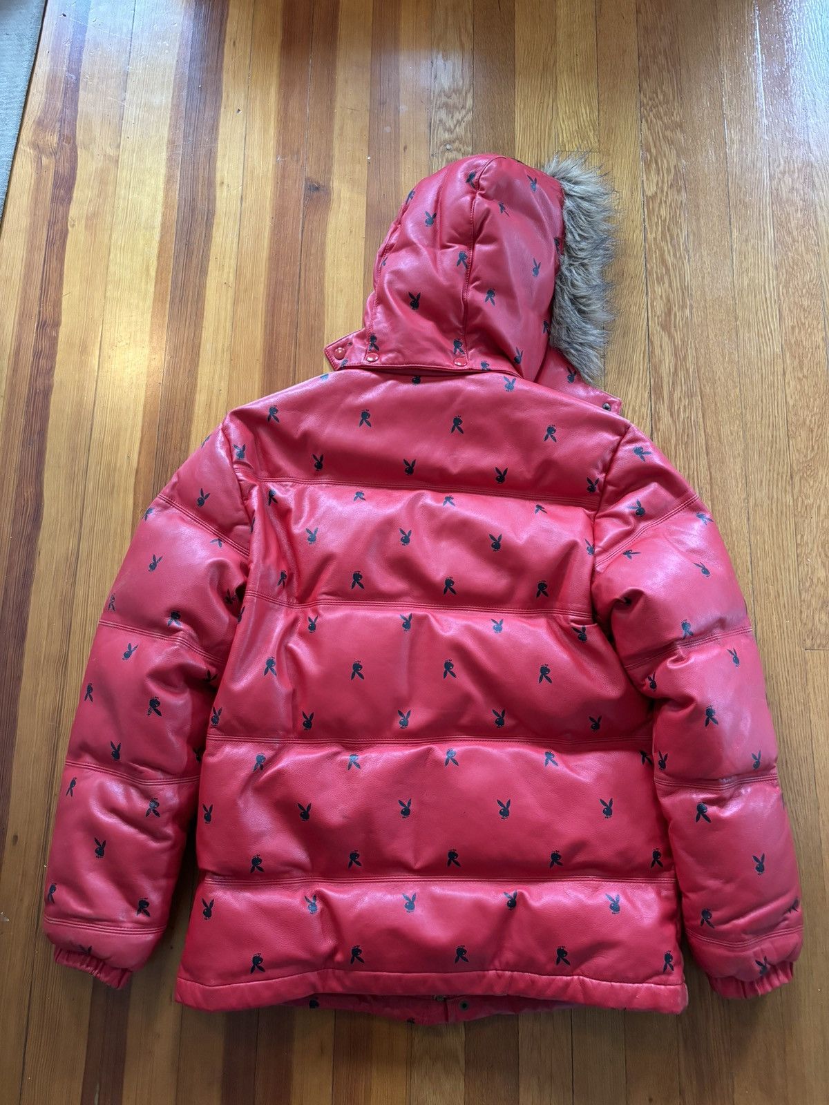 Playboy × Supreme Playboy Red Leather Fur Hood Parka Size US M / EU 48-50 / 2 - 2 Thumbnail