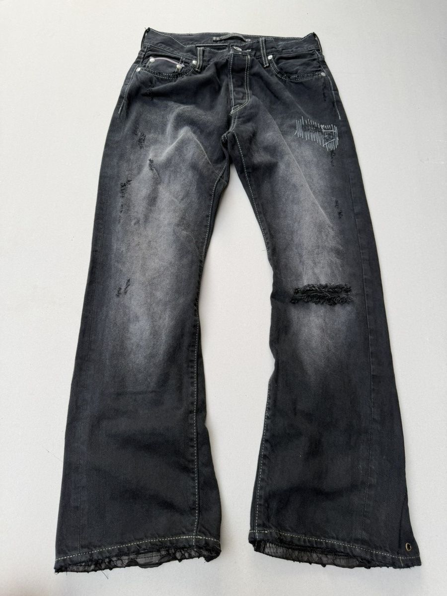 Japanese Brand Goa lace up flare jeans Size US 27 - 1 Thumbnail