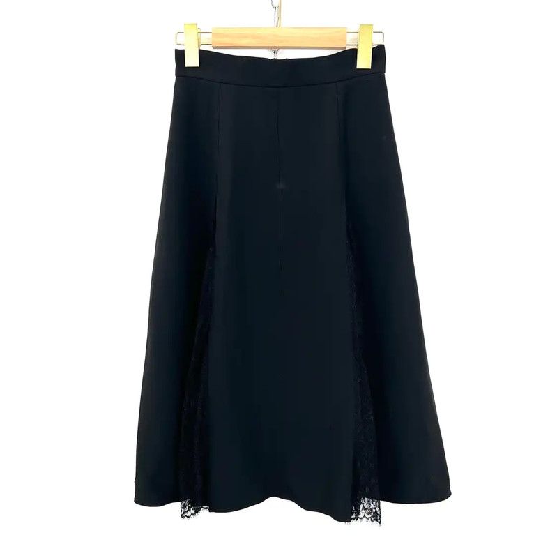 Louis Vuitton Louis Vuitton Black Cotton Midi Skirt for Women 0089 Size 23" - 1 Thumbnail