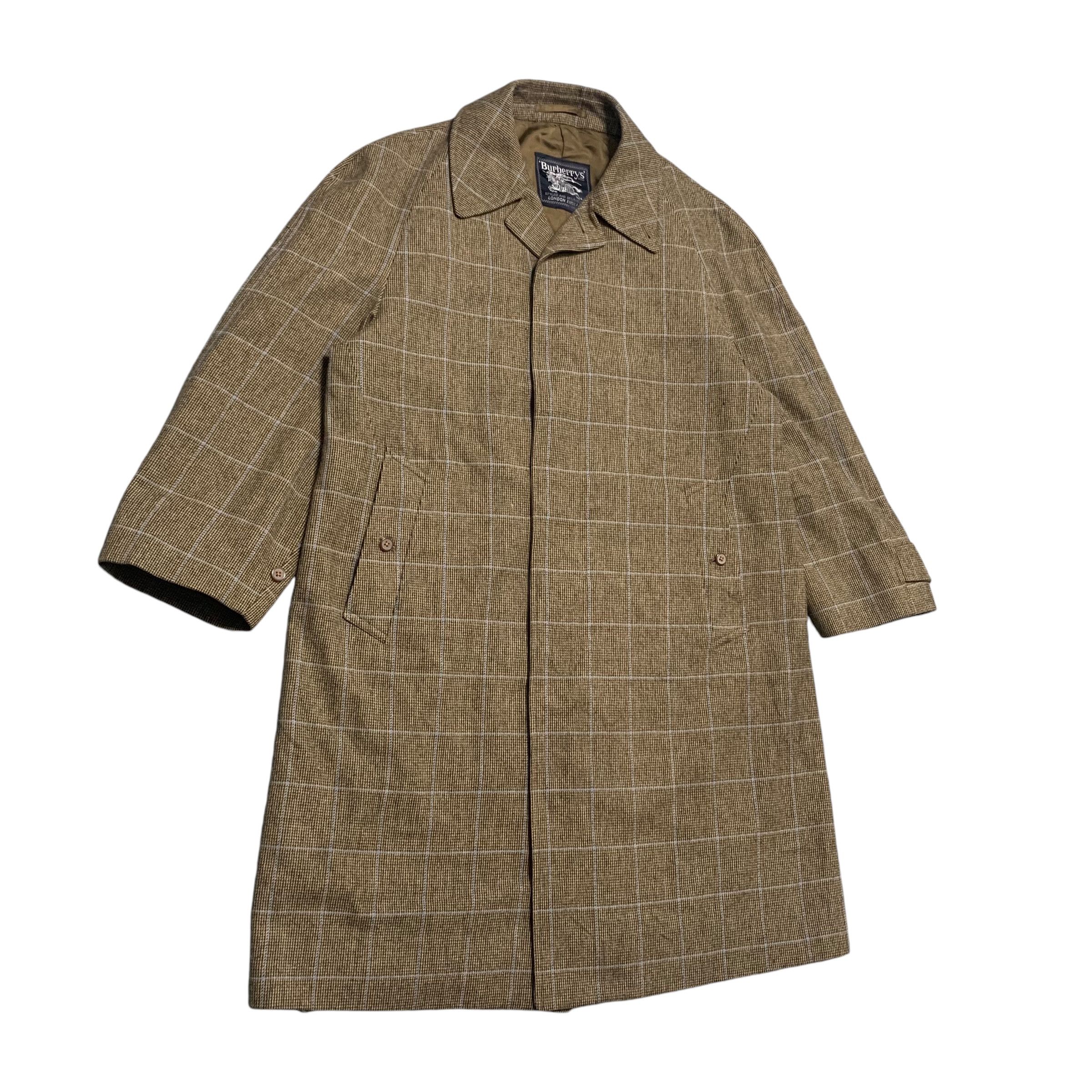 Burberry Vintage 80s Burberrys Checkered Wool Coat Size US L / EU 52-54 / 3 - 2 Thumbnail