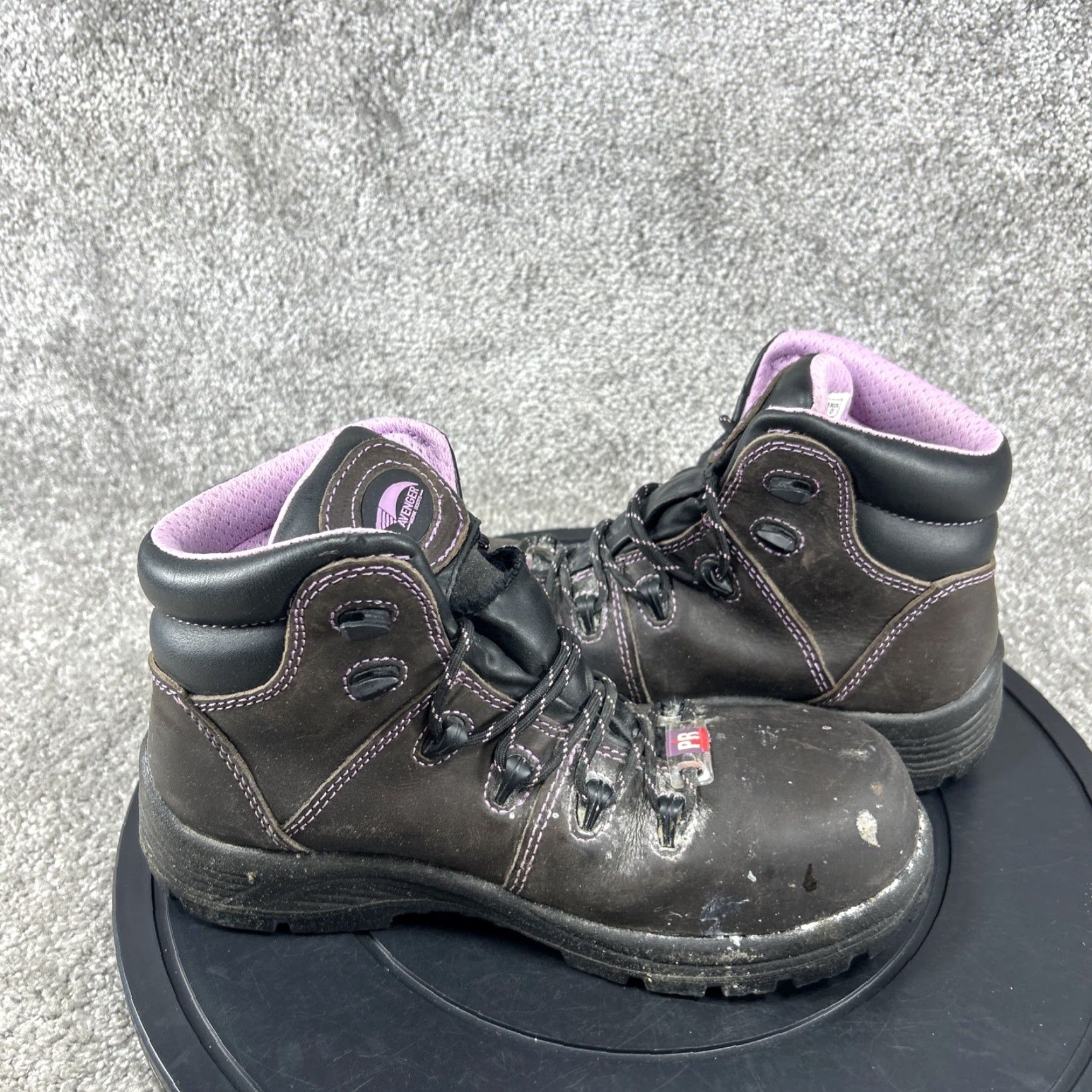 Vintage VINTAGE Avenger Men's Leather Combat Boots Size 7D Brown Slip-Resistant Steel Toe Work Shoes Size US 7 / IT 37 - 4 Thumbnail