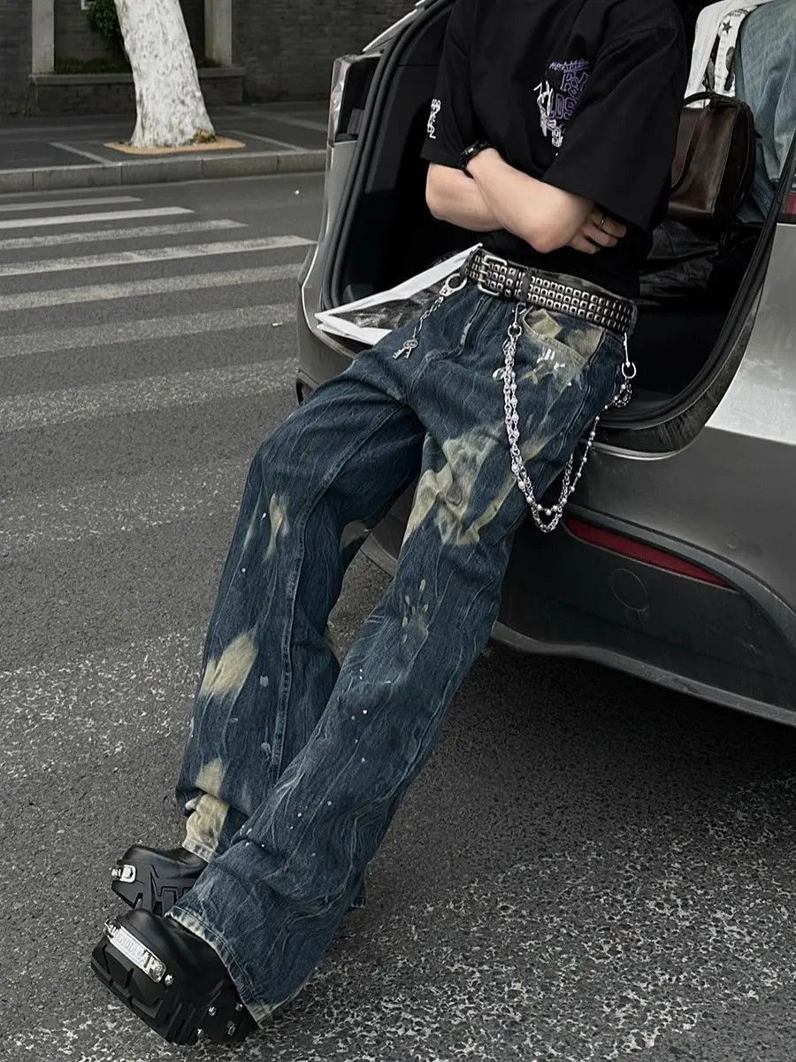 Japanese Brand Retro hip-hop loose wide leg jeans Size US 32 / EU 48 - 5 Thumbnail