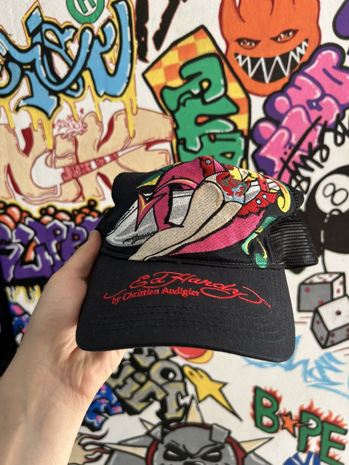Christian Audigier × Ed Hardy × Vintage Ed hardy Piratess Trucker Hat Size ONE SIZE - 2 Thumbnail