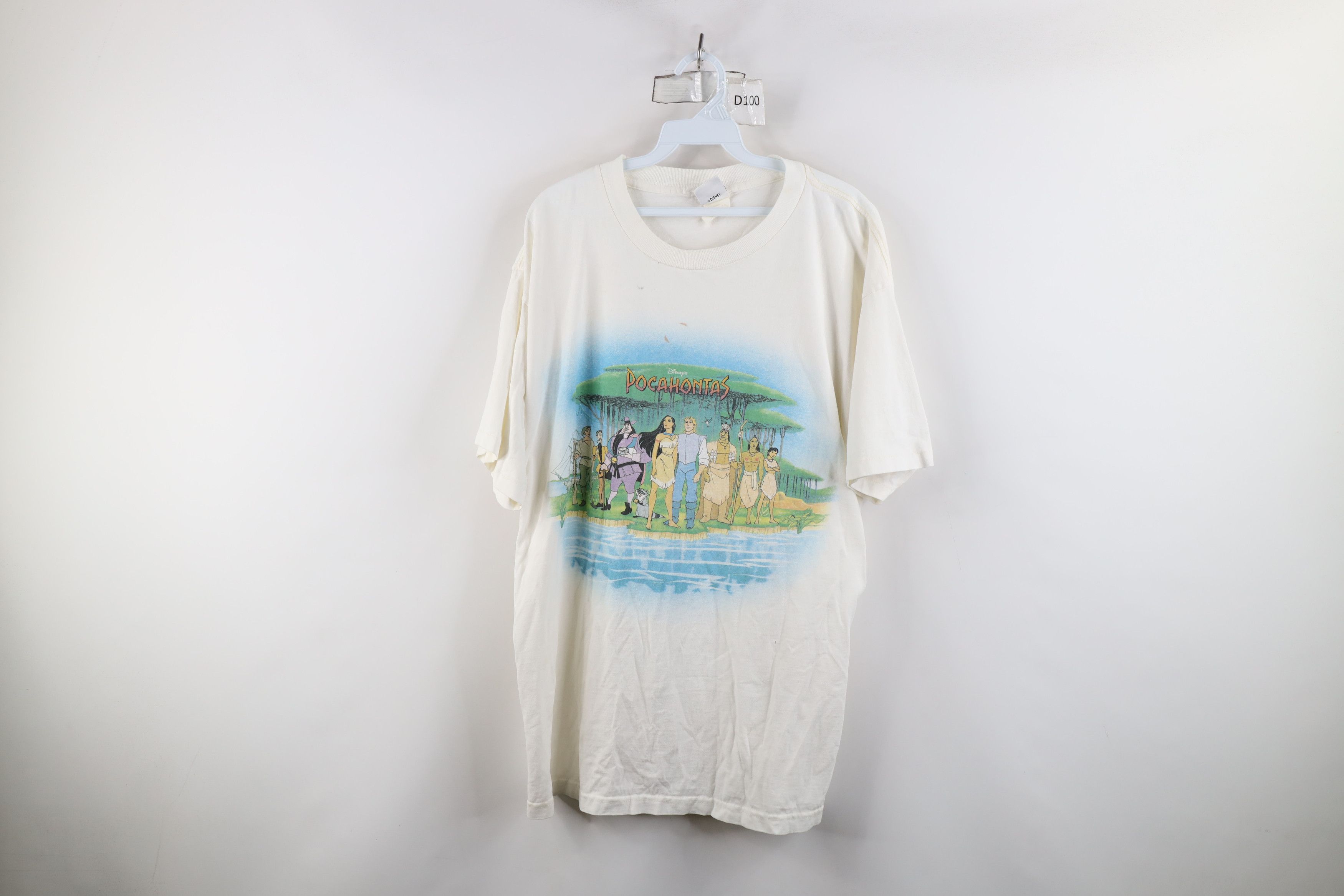 Disney × Vintage Vintage 90s Disney Pocahontas Spell Out Short Sleeve T-Shirt Size US XL / EU 56 / 4 - 1 Thumbnail
