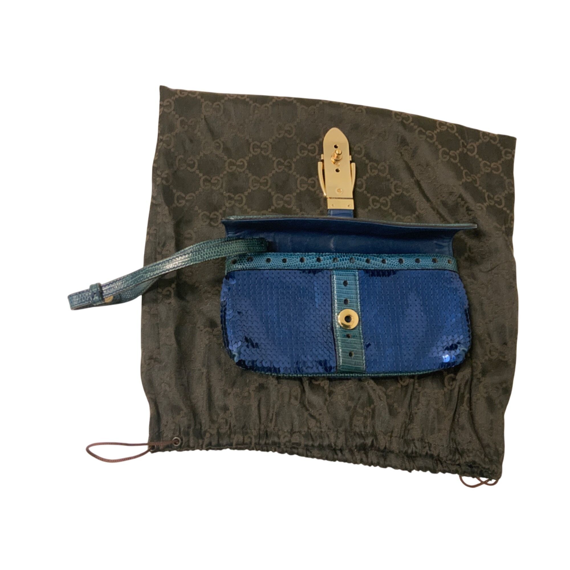 Gucci Gucci Sequin Lizard Crystal Wristlet Clutch Bag Size ONE SIZE - 4 Thumbnail