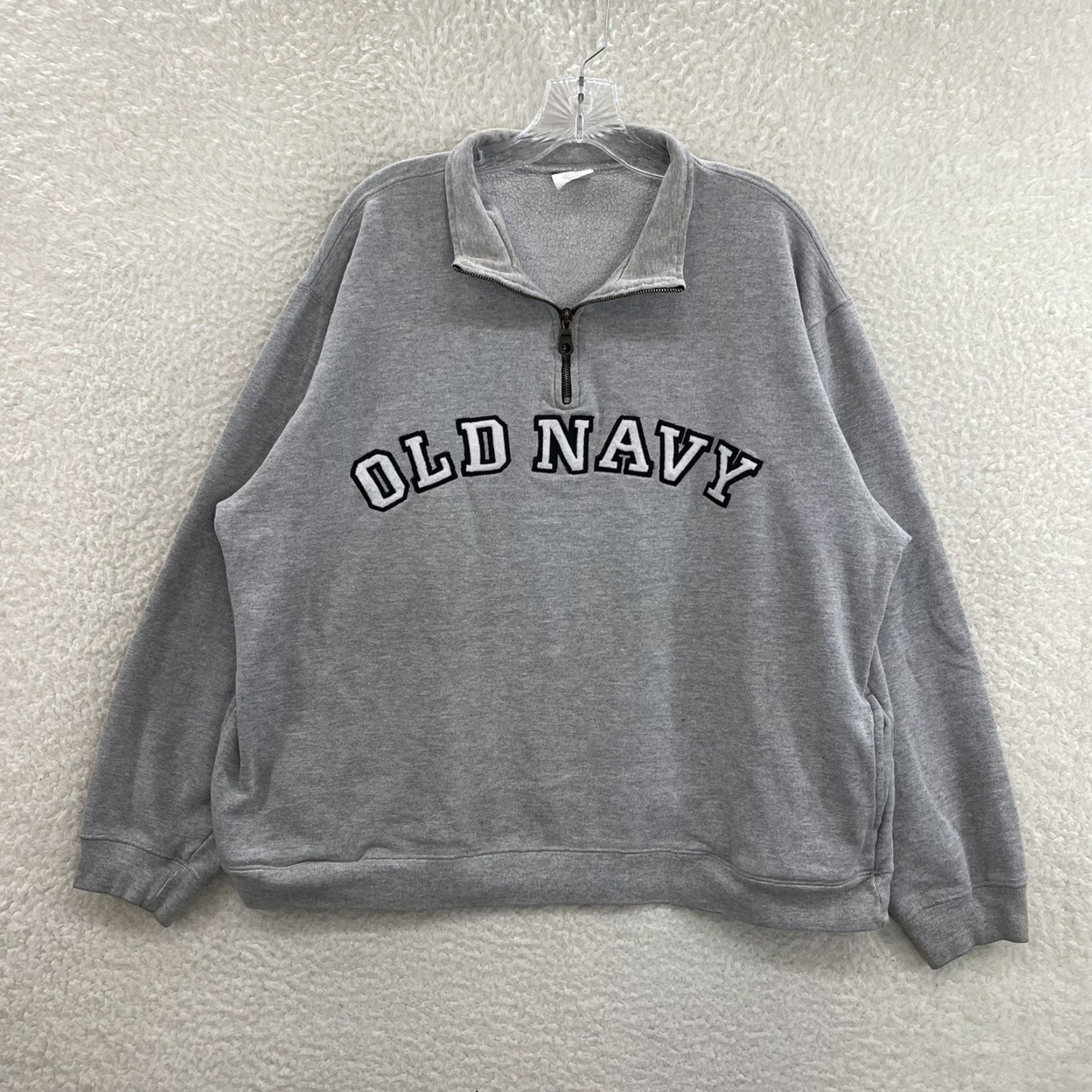 Old Navy VINTAGE Old Navy Sweatshirt XL Logo Spellout Sporty 1/4 Zip Pullover Shirt Mens Womens Girls Boys Size XL / US 12-14 / IT 48-50 - 2 Thumbnail