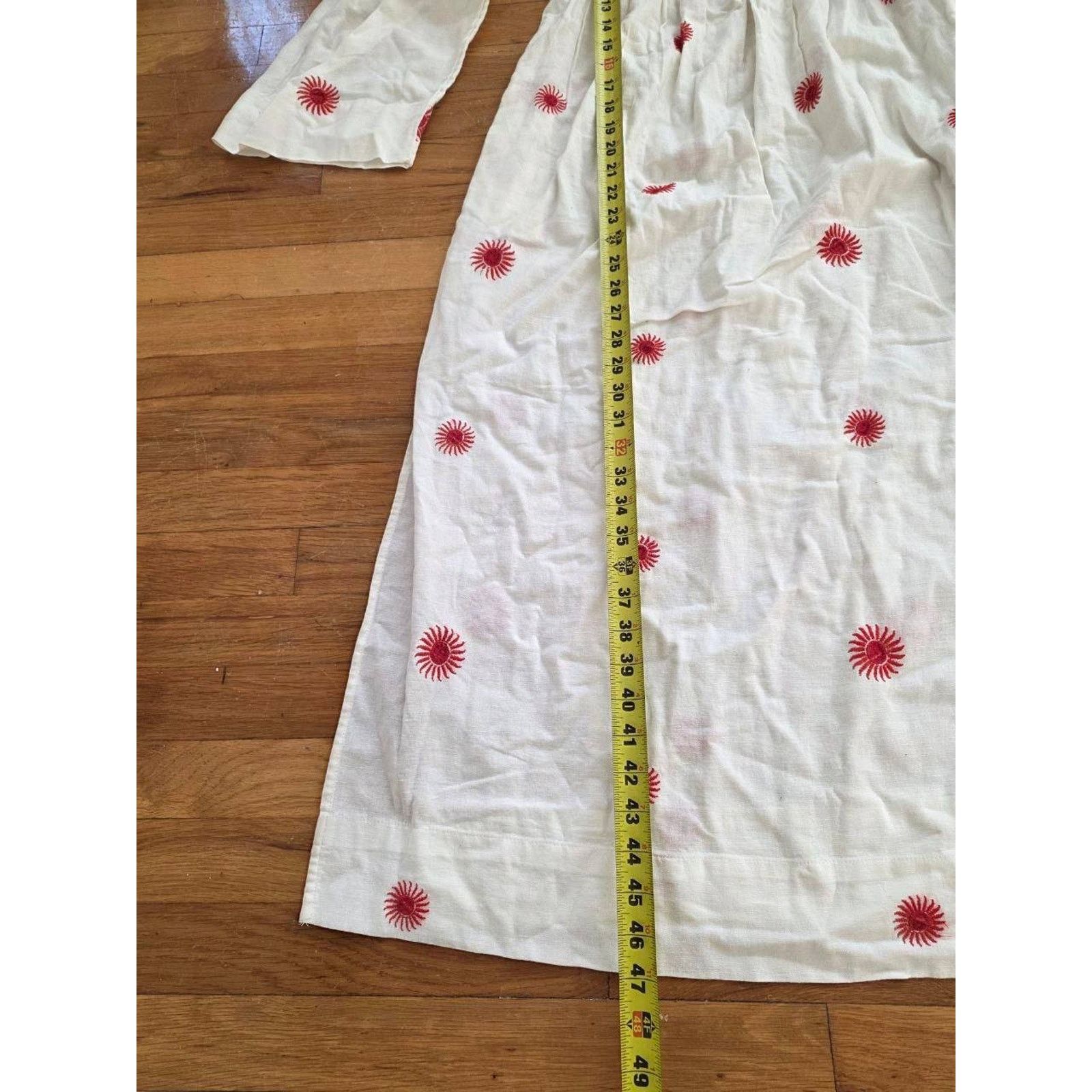 Free People Free People Emory Embroidered Dress White/Red S/P A001147 Size S / US 4 / IT 40 - 10 Thumbnail