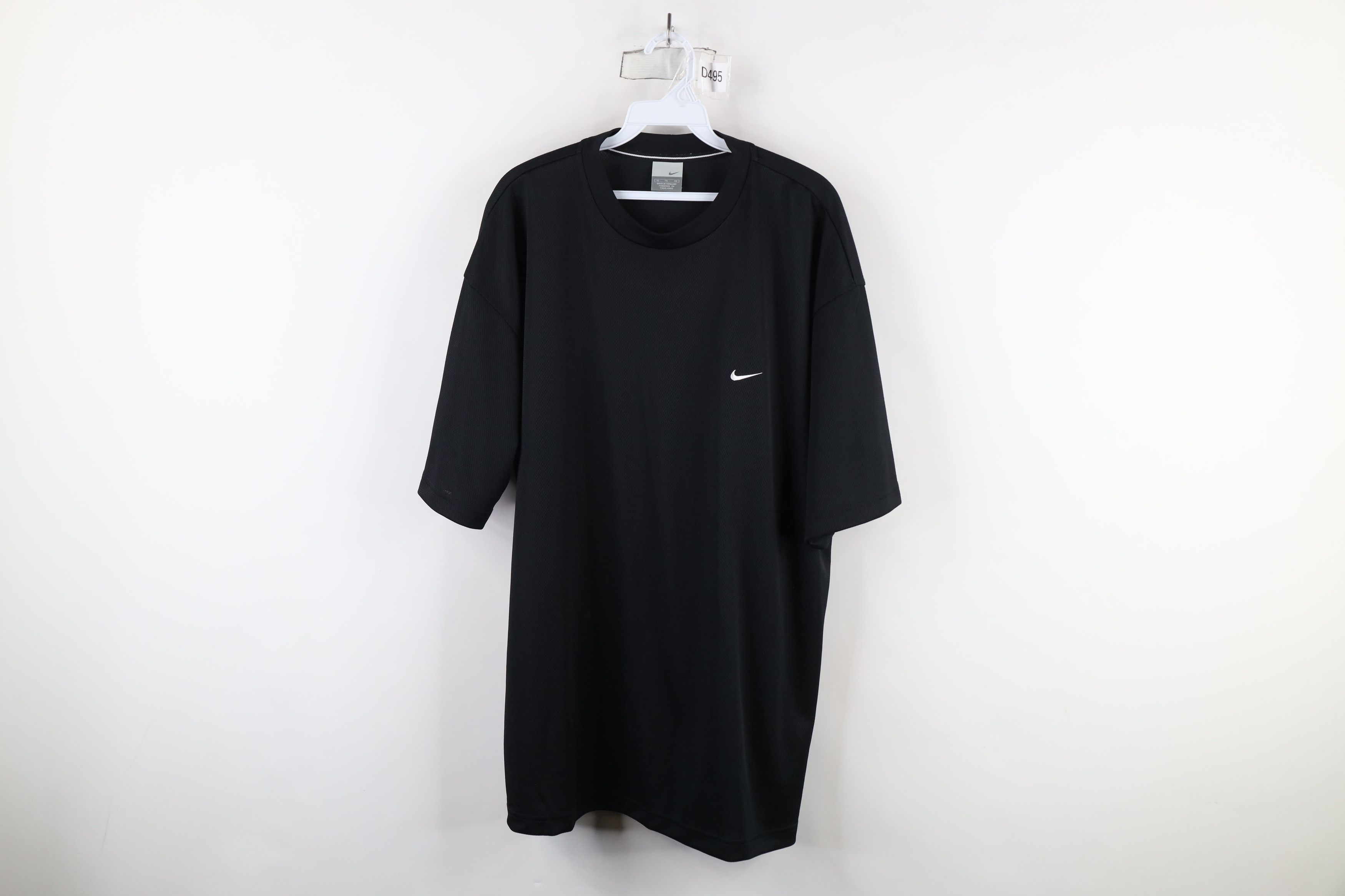 Nike × Vintage Vintage Nike Mini Swoosh Knit Short Sleeve T-Shirt Black Size US XL / EU 56 / 4 - 1 Thumbnail