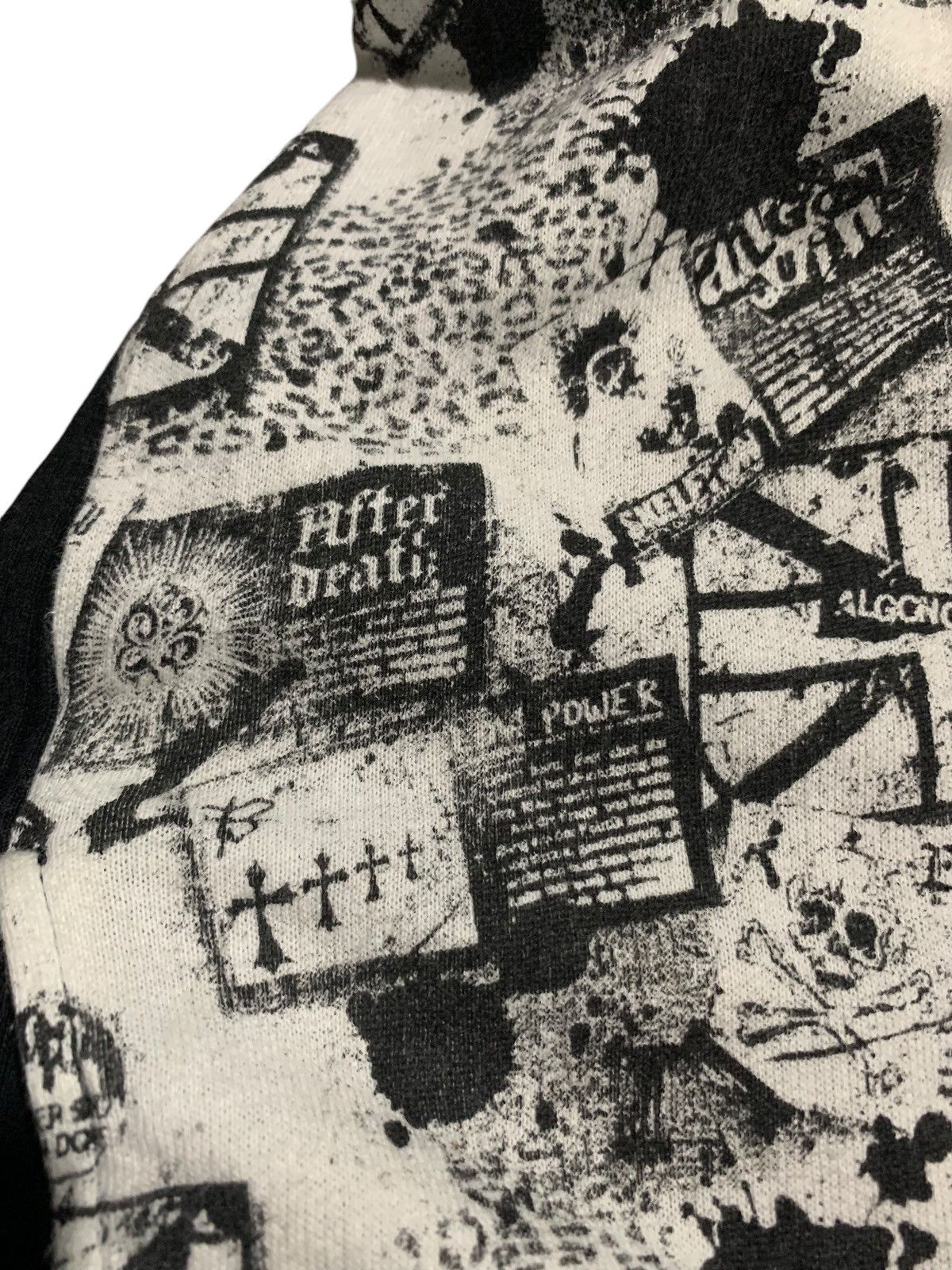 If Six Was Nine 2000s Algonquins poem cross skull rock punk fur hoodie Size US L / EU 52-54 / 3 - 5 Thumbnail