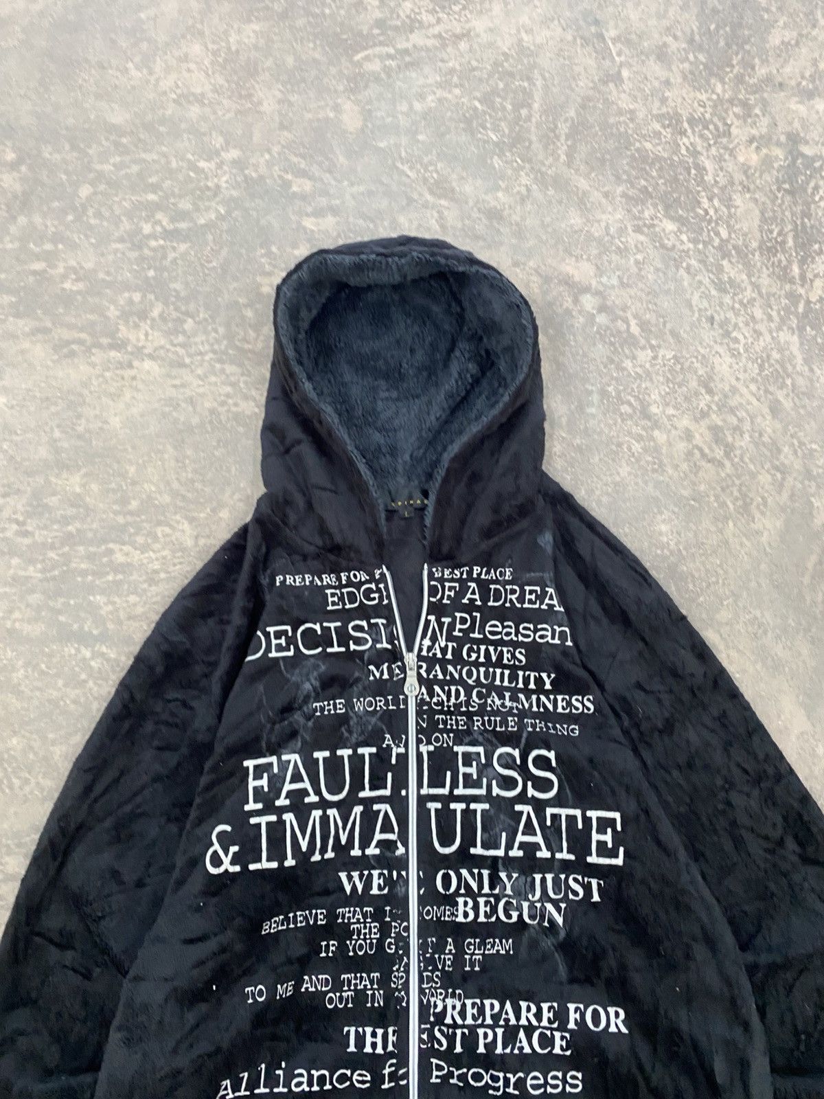 Le Grande Bleu (L.G.B.) 2000s -Spinash Fleece Poem Zipper Hoodie Grunge Punk Lgb Size US L / EU 52-54 / 3 - 6 Thumbnail