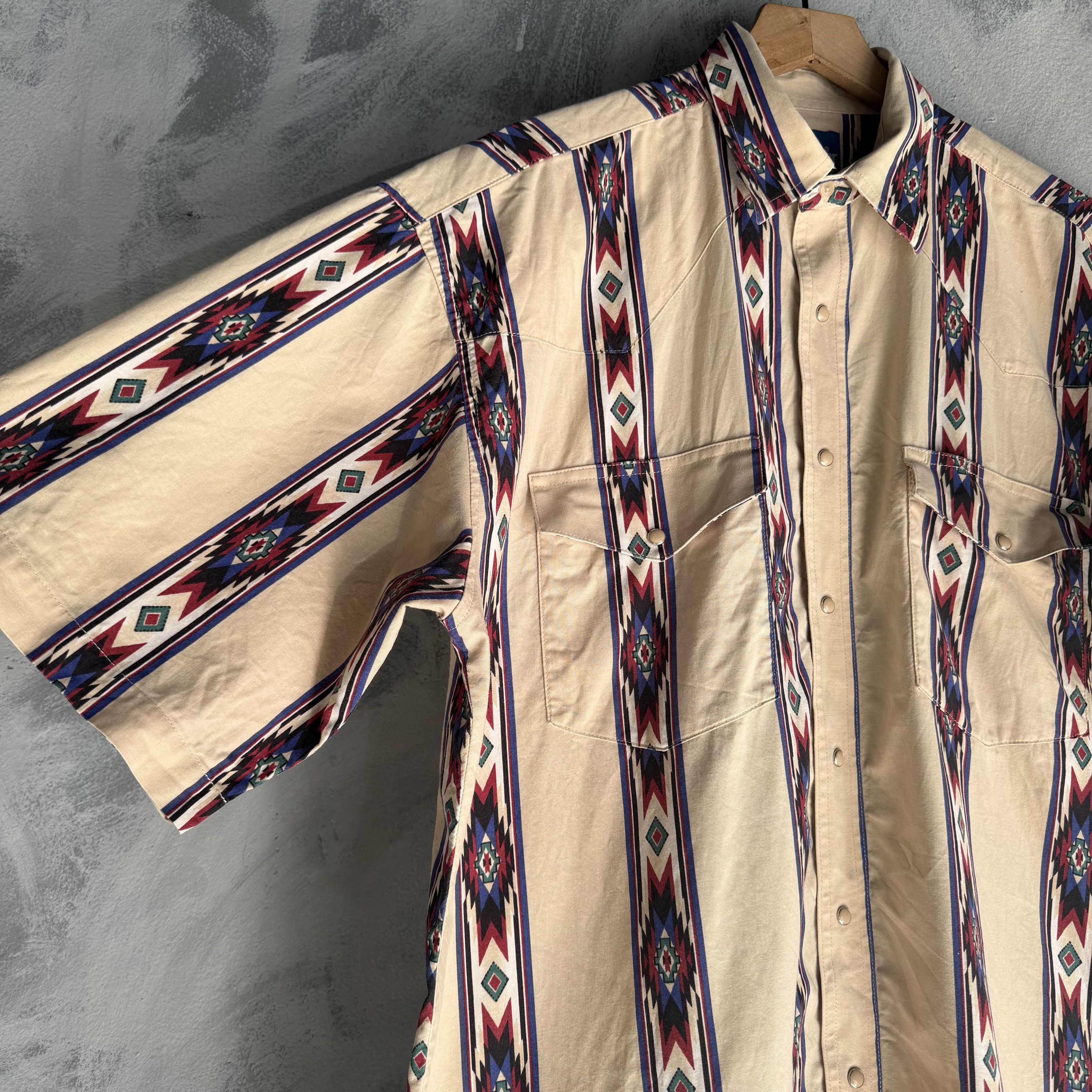 Wrangler Vintage Wrangler Pearl Snap Shirt Mens L Southwest 90s Aztec Size US L / EU 52-54 / 3 - 3 Thumbnail
