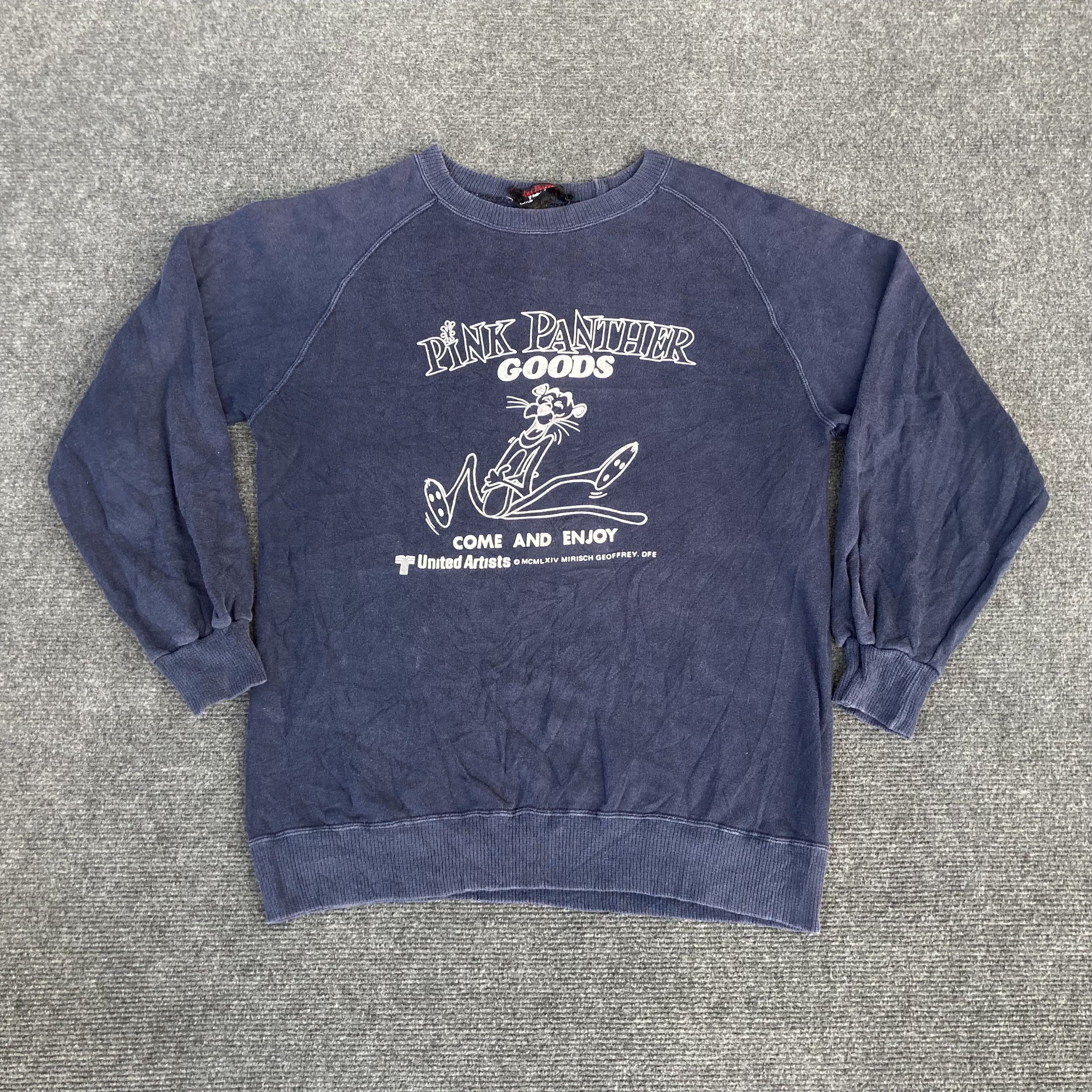Vintage Vintage Pink Panther Cartoon Network 90s Blue Sweatshirt Size US S / EU 44-46 / 1 - 1 Thumbnail