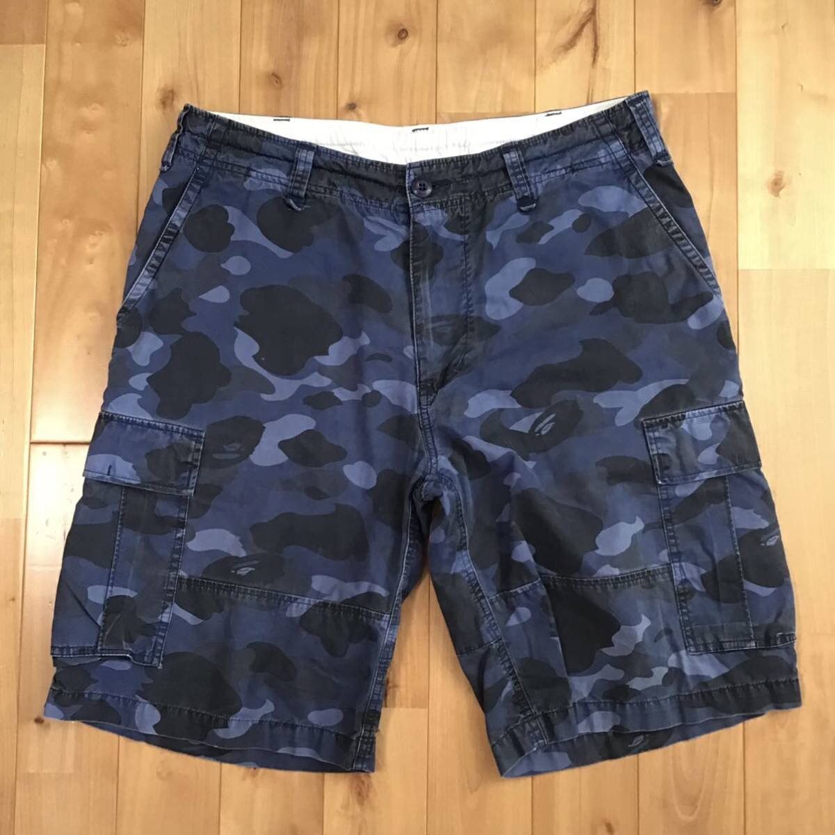 🔥Vintage🔥 BAPE Blue camo cargo shorts a bathing ape ☆size M