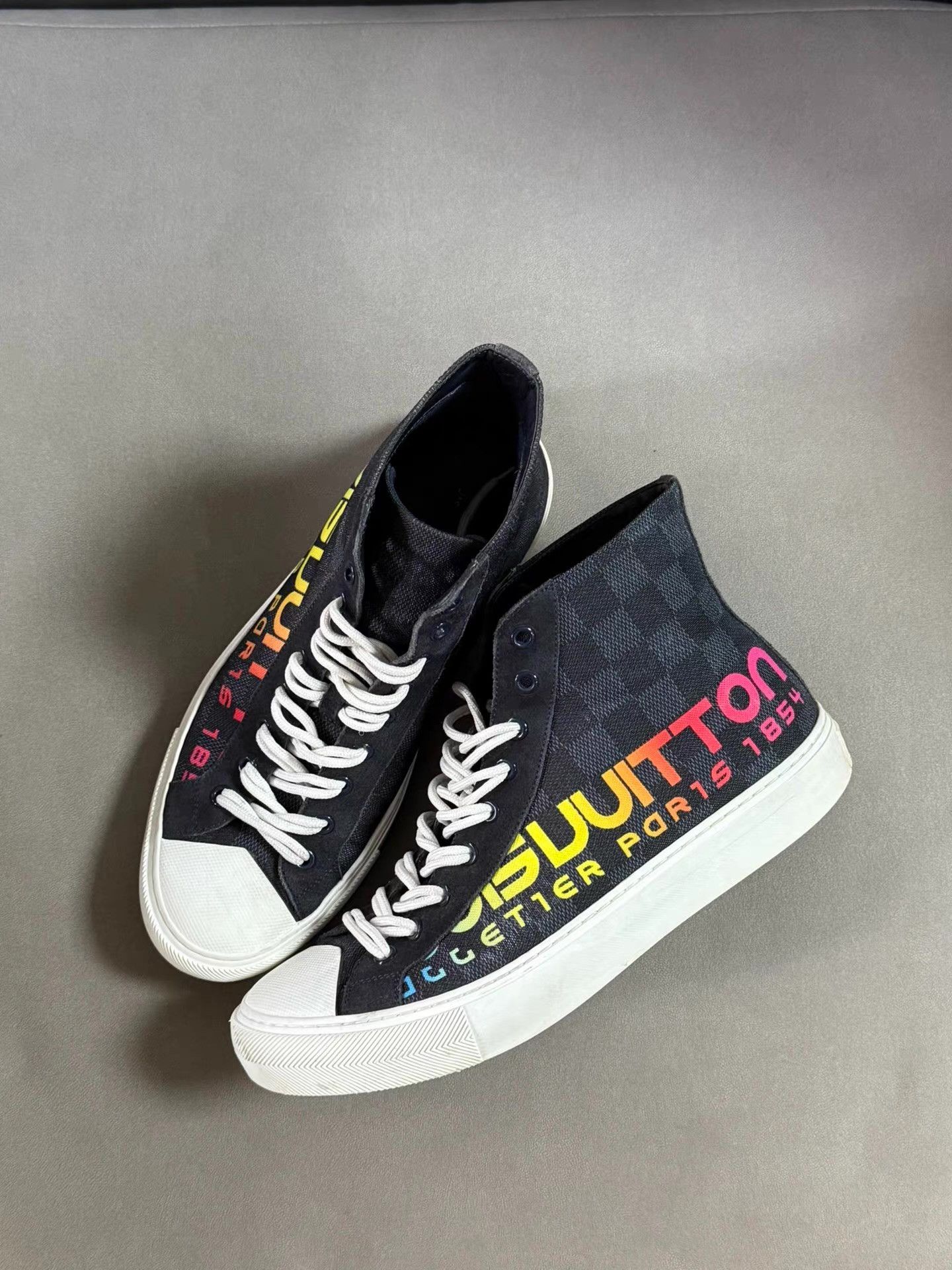 Louis Vuitton Louis Vuitton Rainbow Monogram Damier High-Top Sneakers Ｑ20 Size US 8 / EU 41 - 1 Thumbnail