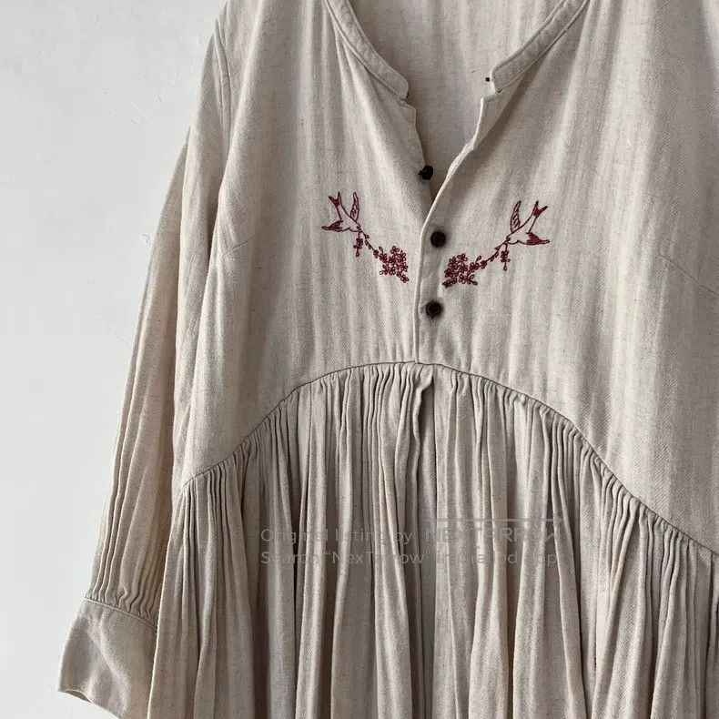Kapital Kapital Pigeon cotton linen dress Size XS / US 0-2 / IT 36-38 - 2 Thumbnail