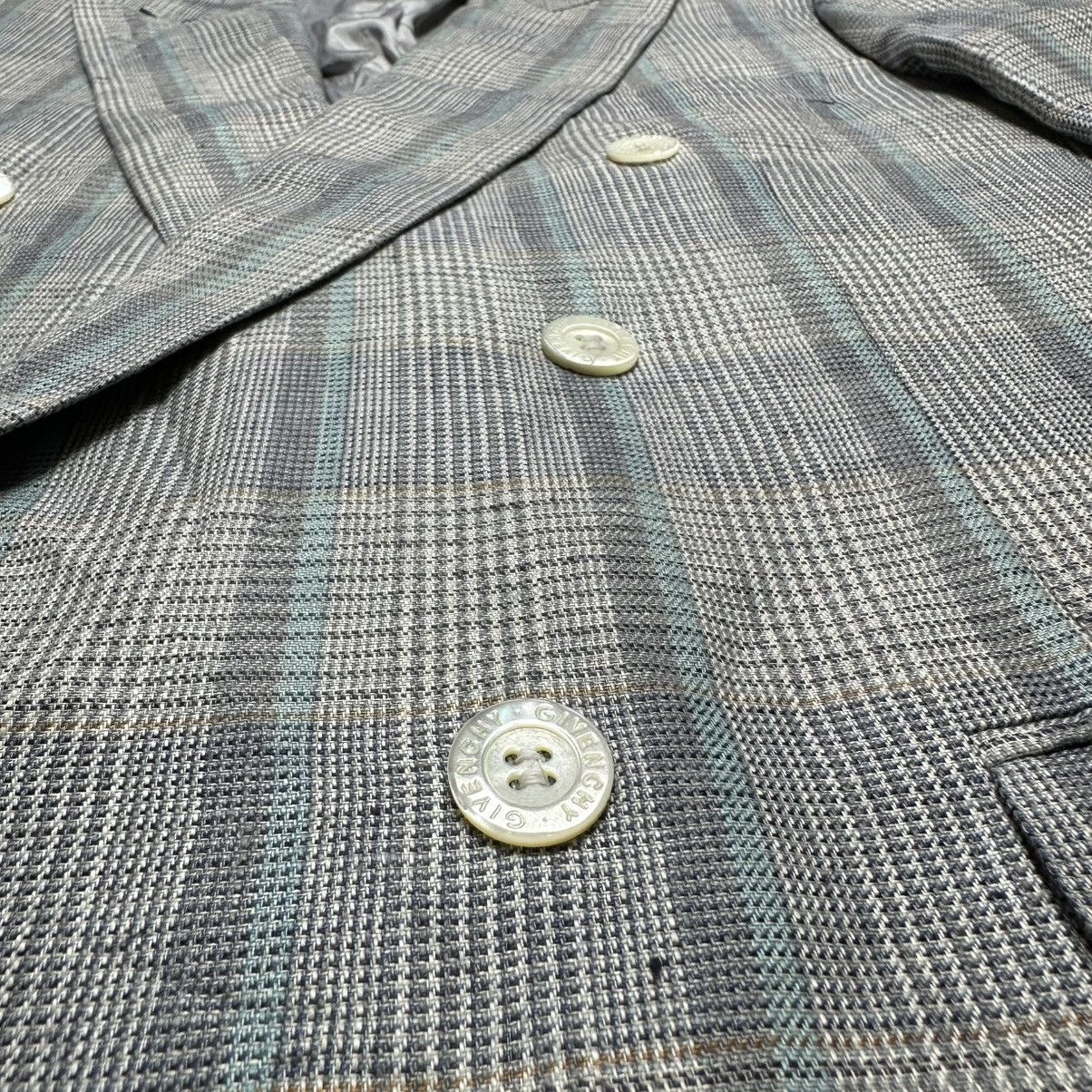 Balenciaga Vintage Givenchy Paris Double Breasted Plaid Blazer Designer Size 46R - 7 Thumbnail