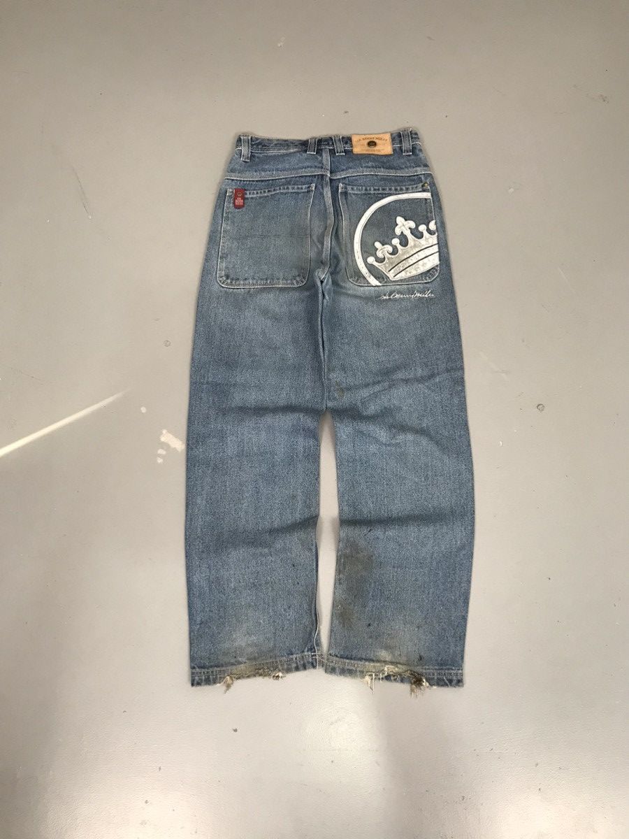 JNCO × Southpole × Vintage Vintage sir Benny miles crown embroidered denim Size US 29 - 1 Thumbnail