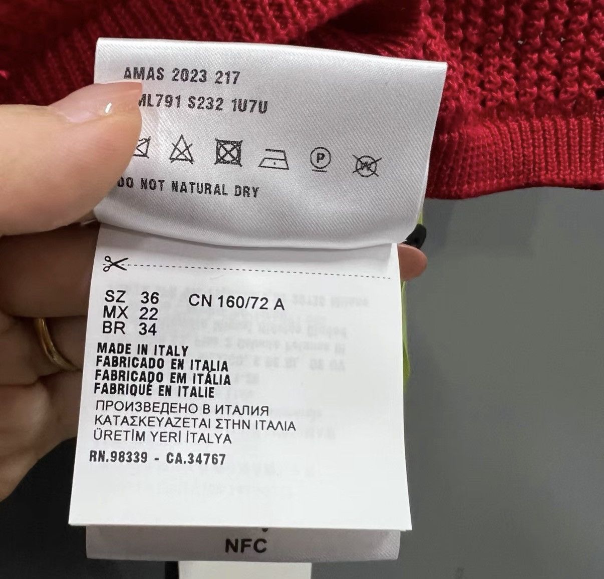 Miu Miu Miu Miu Red Knit Short Sleeve Top with Mini Logo Print J41 Size XS / US 0-2 / IT 36-38 - 5 Thumbnail