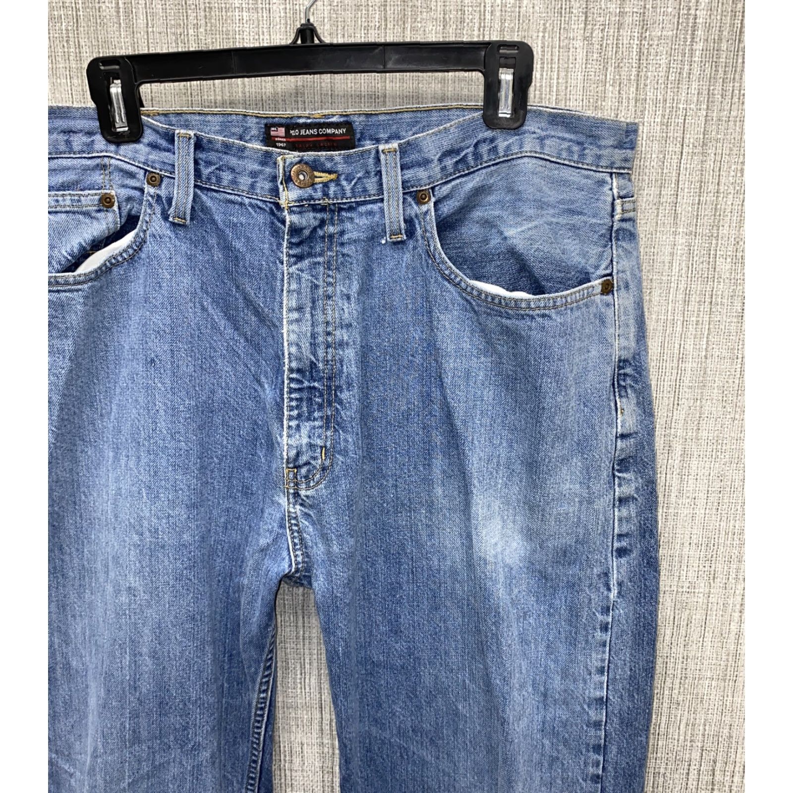 Polo Ralph Lauren Polo Ralph Lauren Mens Blue Denim Jeans Size 36 x 32 Zip Fly Regular Fit Size US M / EU 48-50 / 2 - 2 Thumbnail