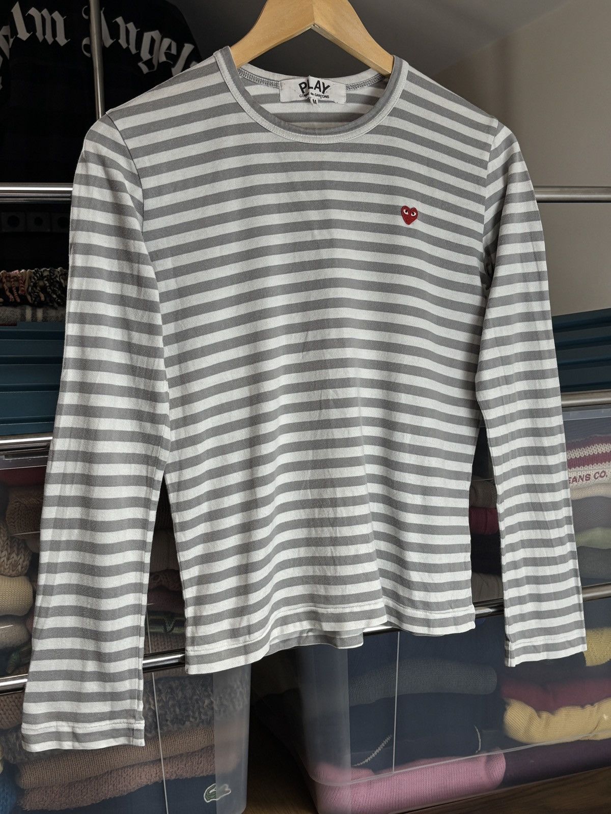 Comme des Garcons PLAY Comme Des Garcons Play CDG Striped Long Sleeve T-Shirt Size M / US 6-8 / IT 42-44 - 2 Thumbnail