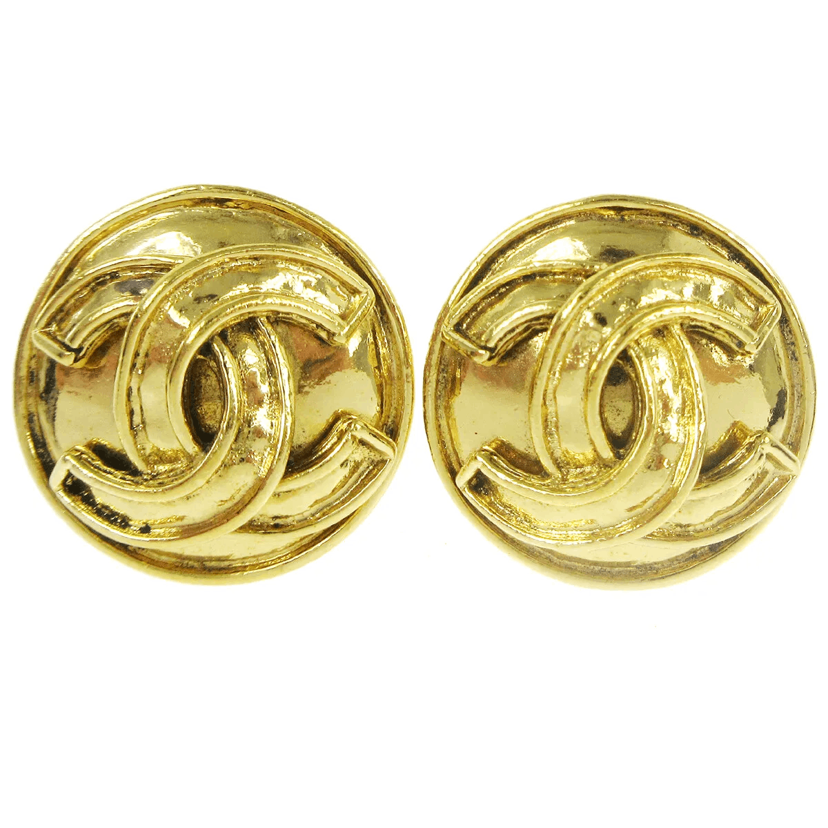Chanel CHANEL CC Logos Button Motif Earrings Gold-Tone Size ONE SIZE - 8 Thumbnail
