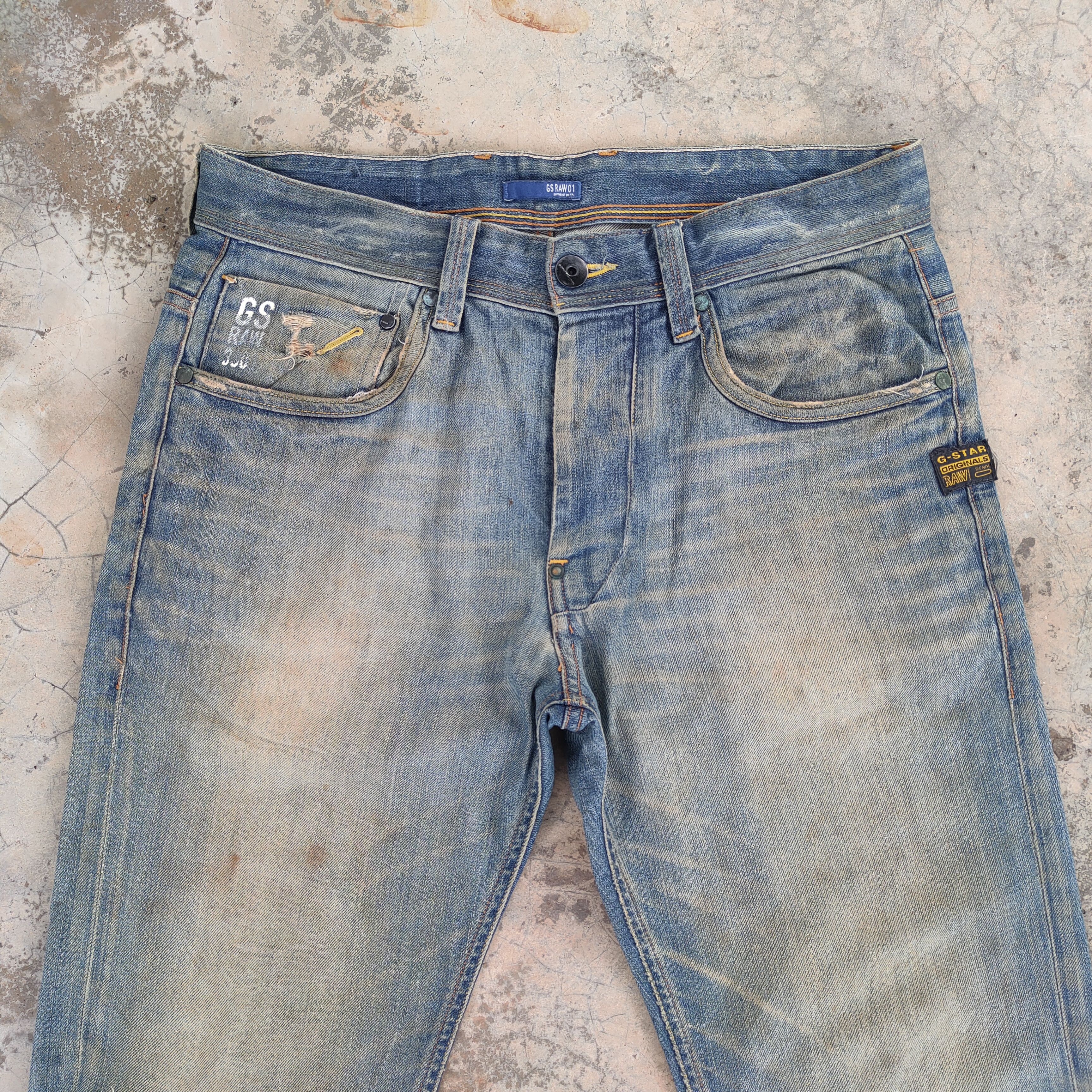 G-Star VINTAGE GSTAR RUSTY DISTRESSED JEAN DENIM PANTS Size US 33 - 3 Thumbnail