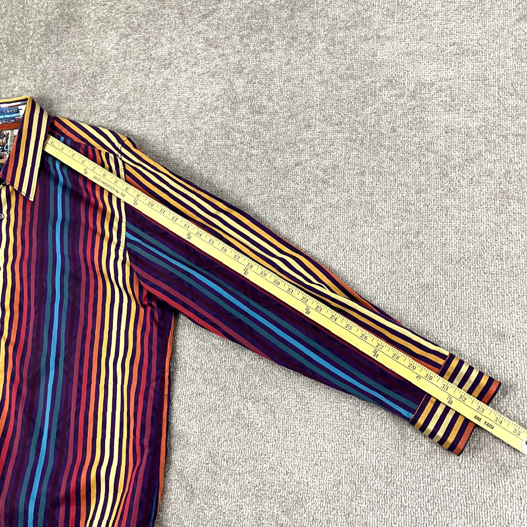 Robert Graham Robert Graham Shirt Mens 2XL Tailored Multi Striped Flip Cuff Button Up Party Multicolor Size US XXL / EU 58 / 5 - 7 Thumbnail