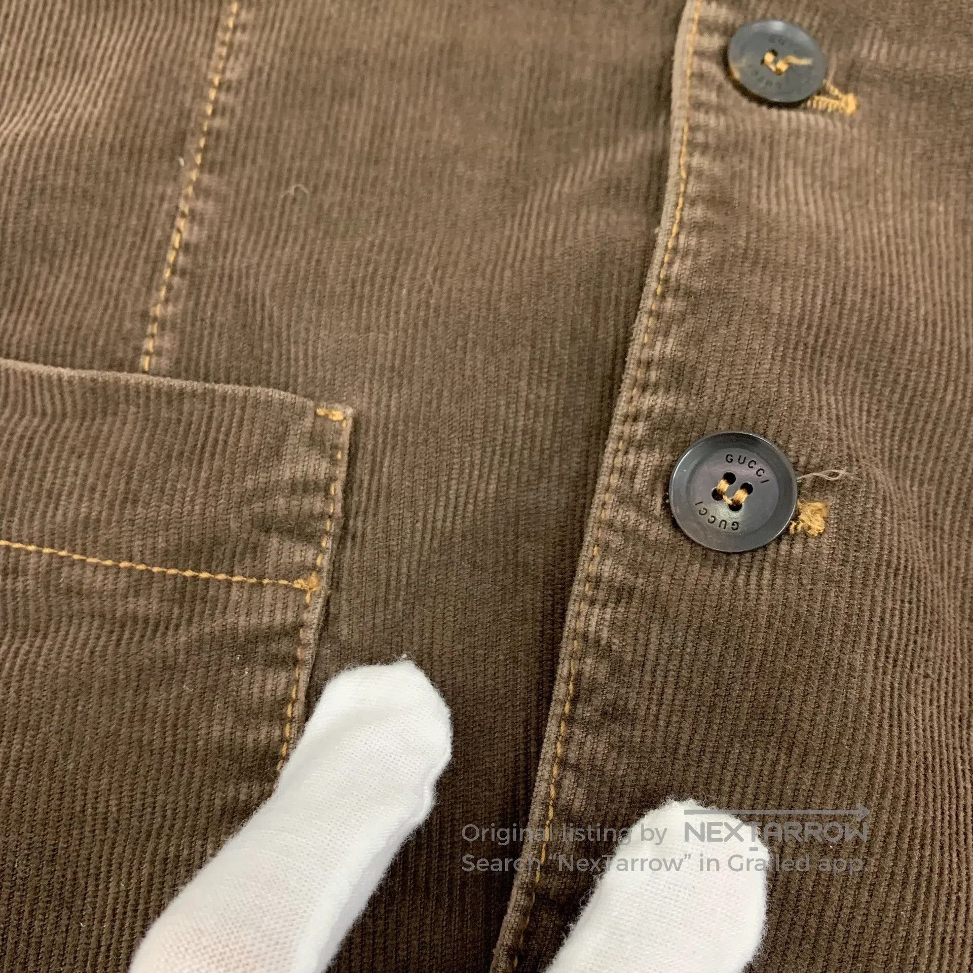 Gucci Guicci size 10 Dark brown cotton collar single-breasted lo Size US M / EU 48-50 / 2 - 8 Thumbnail