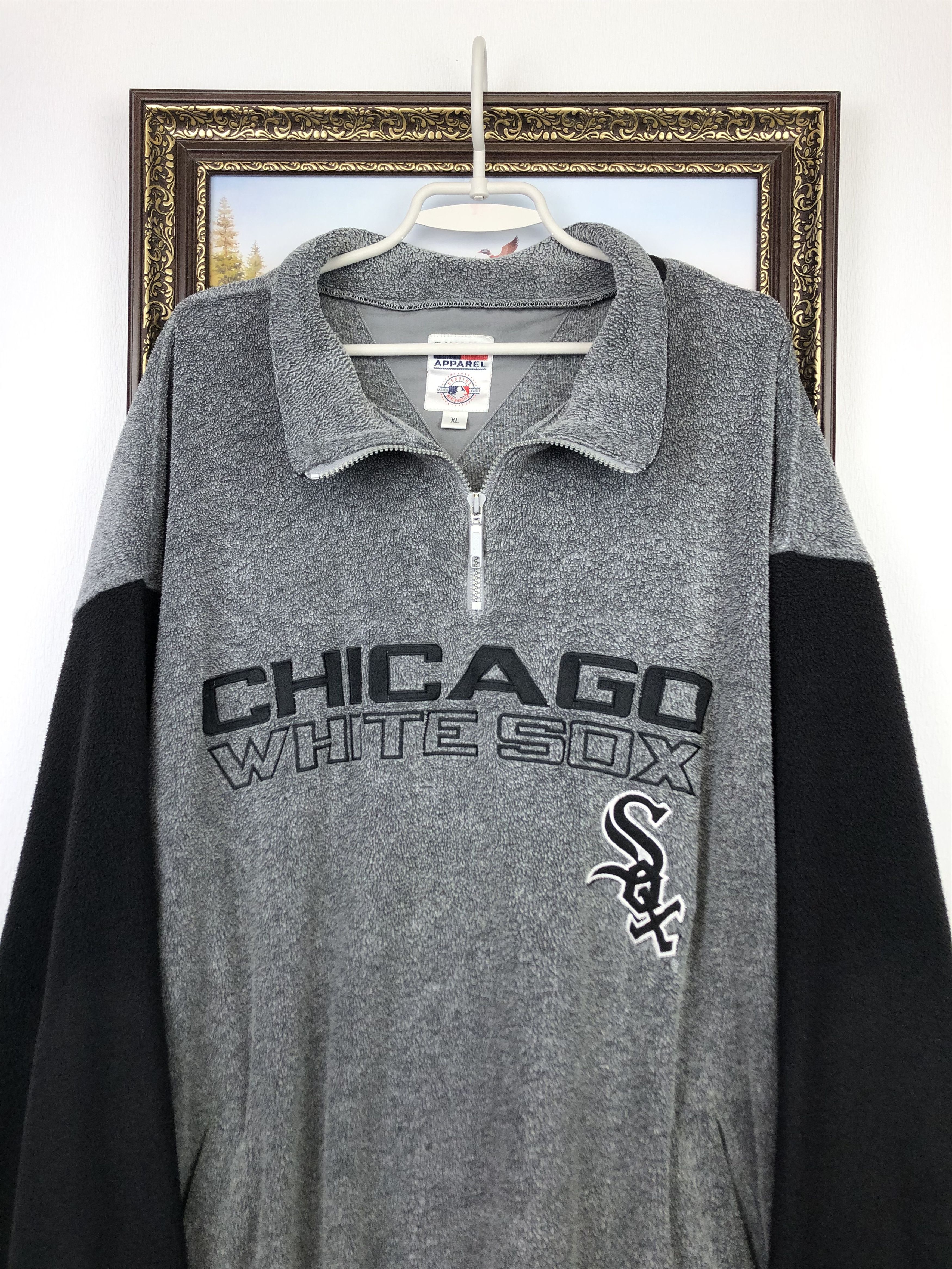MLB VIntage Chicago White Sox Fleece Jacket Gray MLB Sweatshirt Size US XL / EU 56 / 4 - 2 Thumbnail