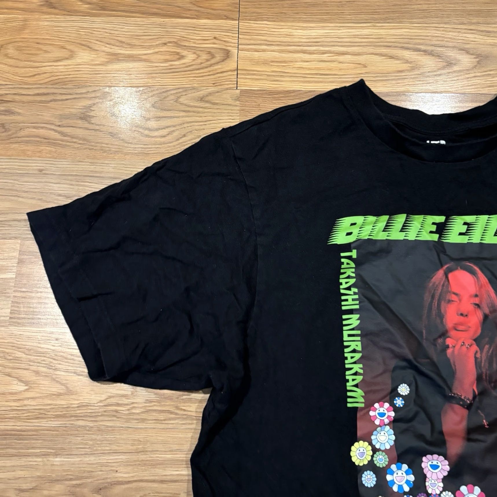 Uniqlo Billie Eilish Takashi Murakami T-Shirt Graphic Tee Y2K Floral Men’s Large Uniqlo Crew Neck Short Sleeve Multicolor Cotton Blend Graphic Print Mens Tee Size US L / EU 52-54 / 3 - 3 Thumbnail