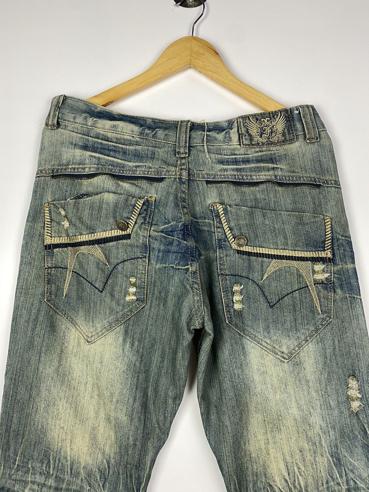 Japanese Brand × Vintage Vintage Fusai Denim Distressed Flared Size US 34 / EU 50 - 3 Thumbnail