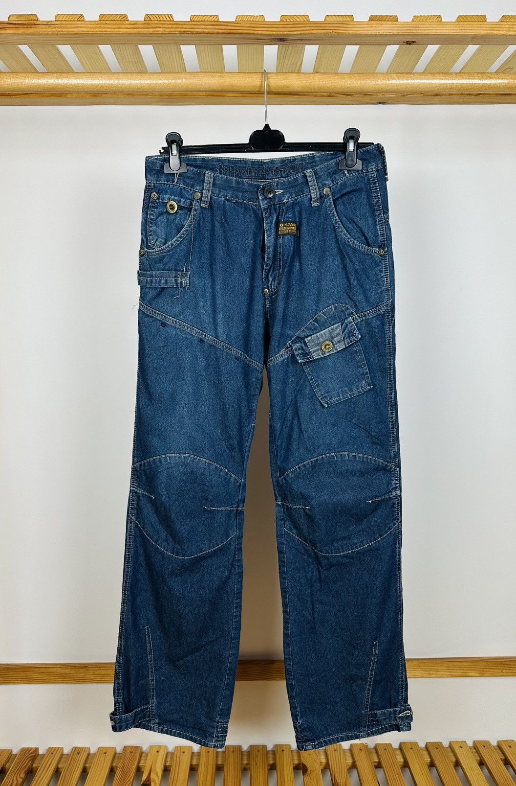 G-Star × Vintage Vintage G Star Raw Denim Biker Cargo Double Knee Pants Size US 32 / EU 48 - 1 Thumbnail