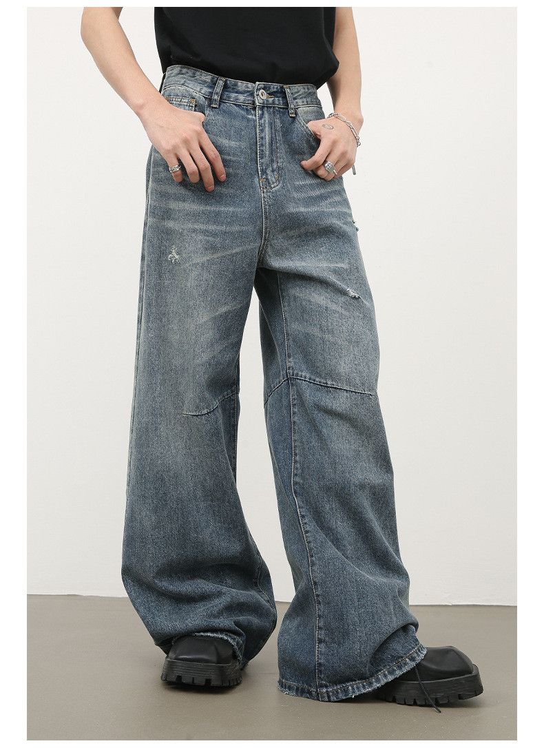 Japanese Brand × Jean Men's vintage washed distressed loose straight casual jeans Size US 32 / EU 48 - 5 Thumbnail