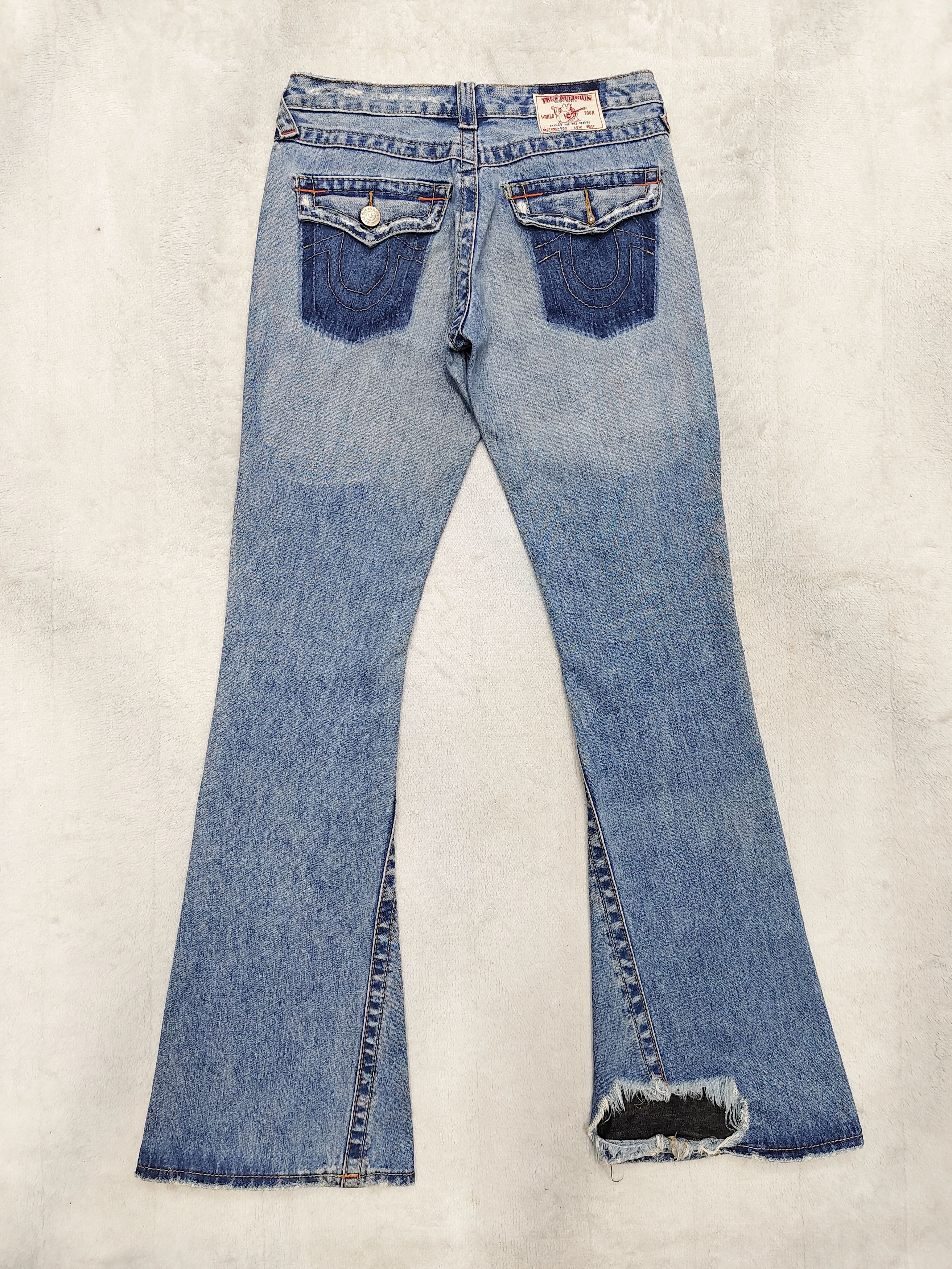 True Religion True Religion- Y2K Ghost Pocket Pacthwork Distressed Flare Size 29" - 4 Thumbnail