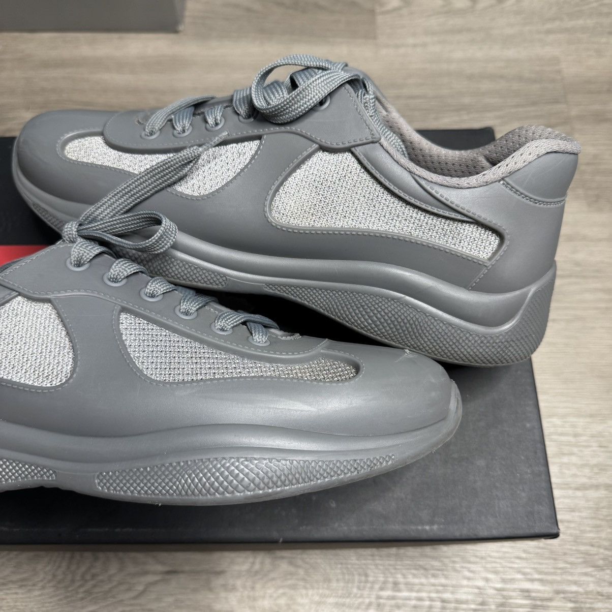Prada Prada America’s Cup Sneaker Soft Rubber Steel Grey Size US 8 / EU 41 - 4 Thumbnail