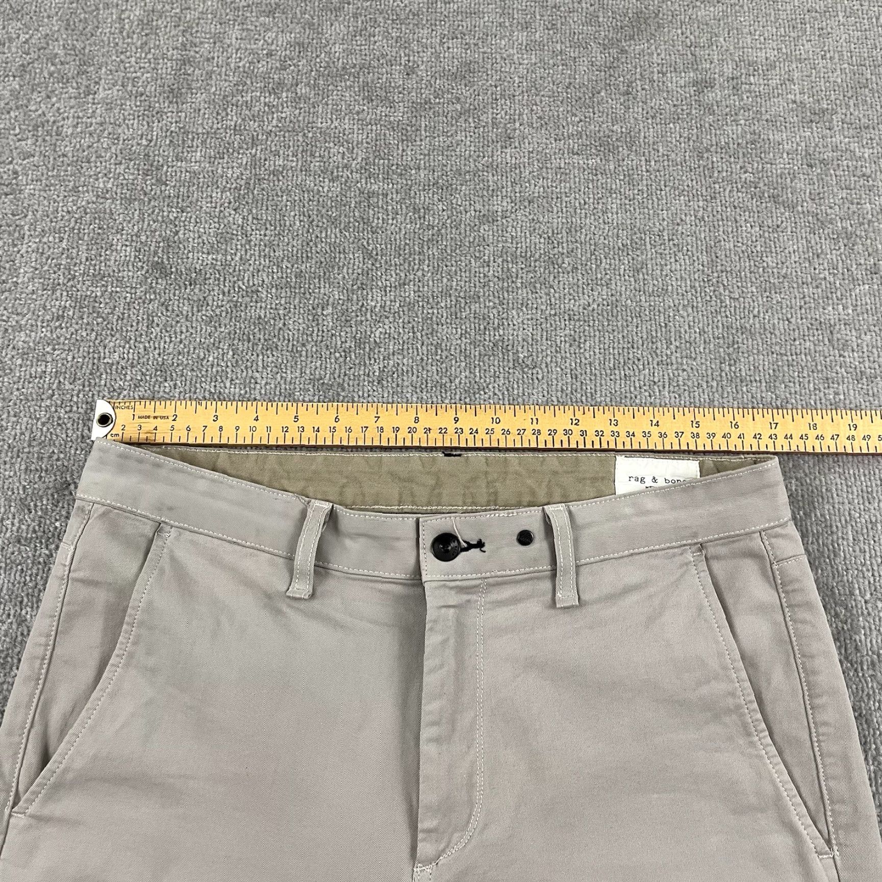 Rag & Bone RAG & BONE Slim Fit Chino Pants Mens 34x32 Drizzle Gray Casual Career Golf Size US 34 / EU 50 - 4 Thumbnail