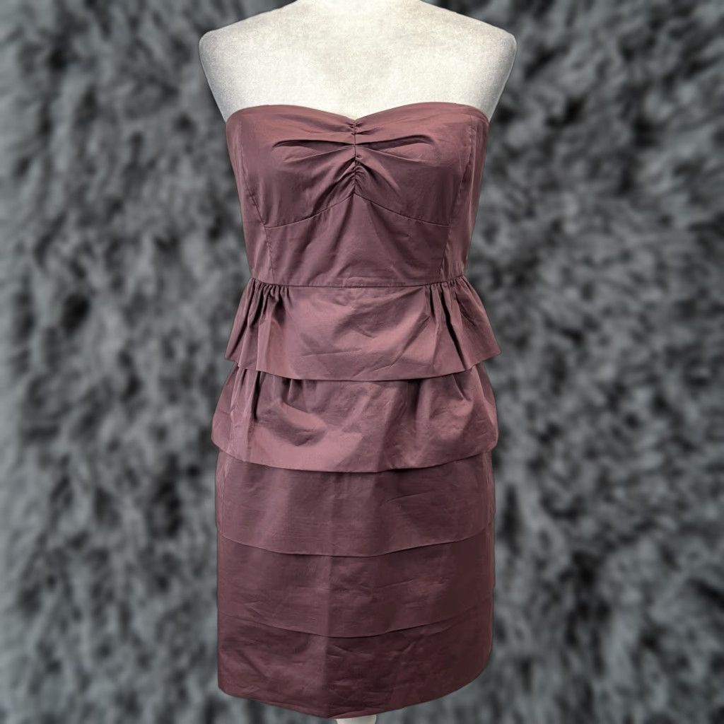 J.Crew J.CREW Strapless Tiered Cocktail Dress 8 Mauve Party Evening Size M / US 6-8 / IT 42-44 - 1 Thumbnail