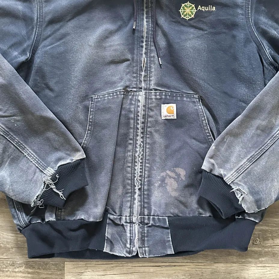Carhartt Vintage Carhartt J131 NVY Navy Blue Hooded Jacket Size US L / EU 52-54 / 3 - 2 Thumbnail