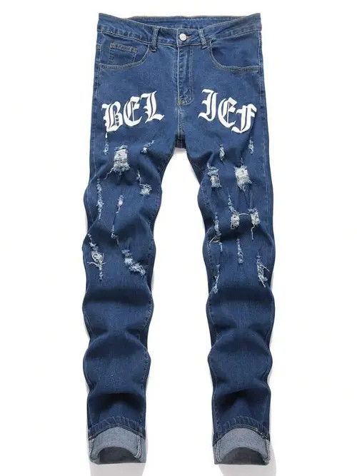 Jean × Vintage Skinny ripped DRILL TRAP DRIP jeans Size US 34 / EU 50 - 1 Thumbnail