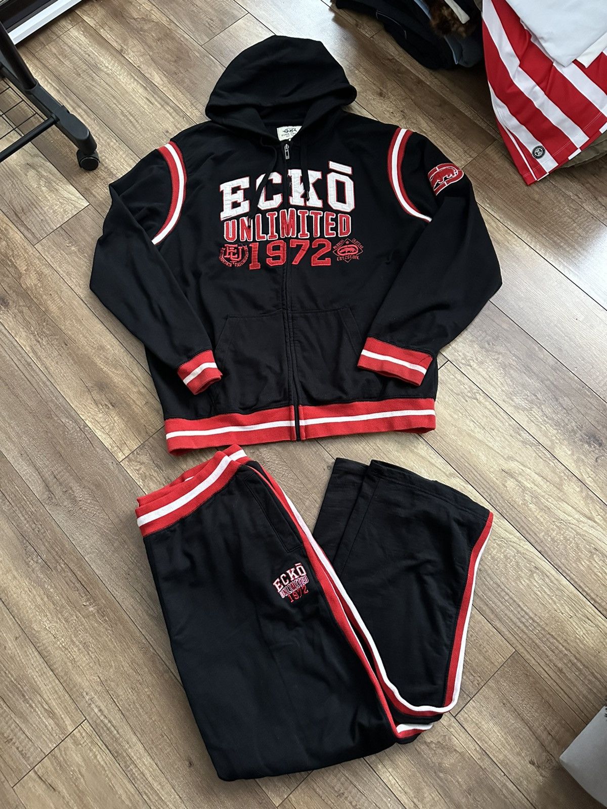 Ecko Unltd. Ecko Unltd. Vintage Suit Joggers and Zip Hoodie 90s Size US XXL / EU 58 / 5 - 1 Thumbnail
