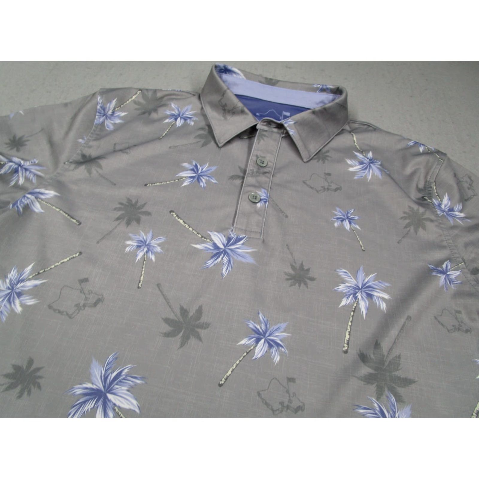 Vintage Oahu Golf Shirt Mens Small Gray Floral Performance Aloha Hawaii UPF 50 Size US S / EU 44-46 / 1 - 2 Thumbnail
