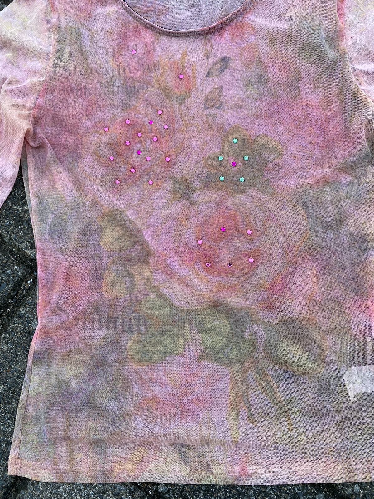 If Six Was Nine La Lotus Bleu Rose Poem Sheer Top Jean Paul Gaultier Style Size US M / EU 48-50 / 2 - 8 Thumbnail