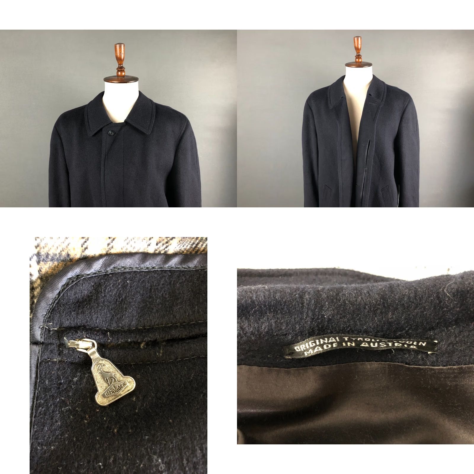 Vintage Steinbock Coat Mens Loden EU 54 Dark Blue Wool Blend Overcoat Long Wool Blend Solid Blue Men’s Regular Size 54 Austria Brand Steinbock Size US L / EU 52-54 / 3 - 8 Thumbnail