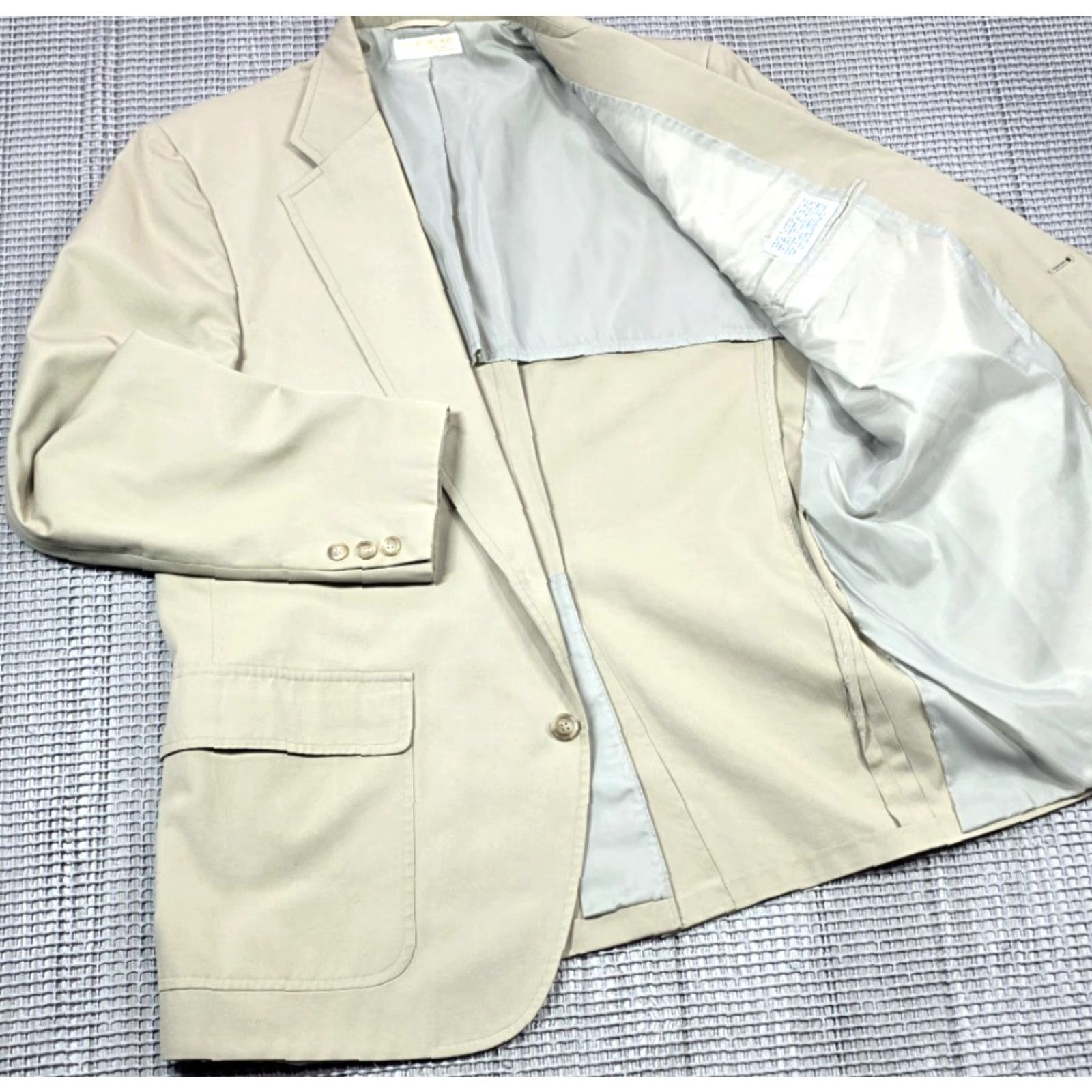 Brooks Brothers VINTAGE Brooks Brothers Blazer Mens 44 Beige Washable Sport Coat Made USA 80s Size 44R - 2 Thumbnail