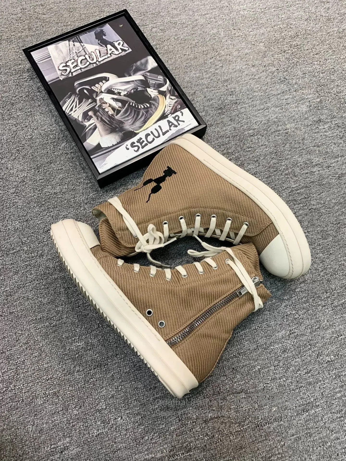 Rick Owens rick owens brown canvas high. Size US 10.5 / EU 43-44 - 6 Thumbnail