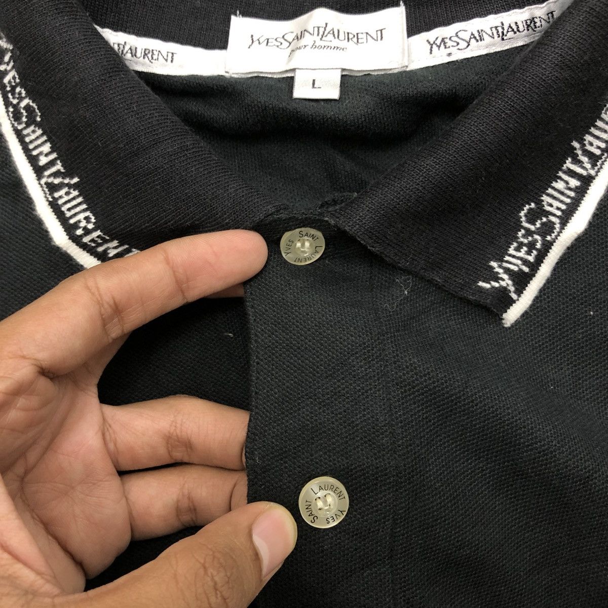 Vintage × Yves Saint Laurent Vintage Yves Saint Laurent Pour Homme YSL Pocket Polo Shirt Size US L / EU 52-54 / 3 - 8 Thumbnail