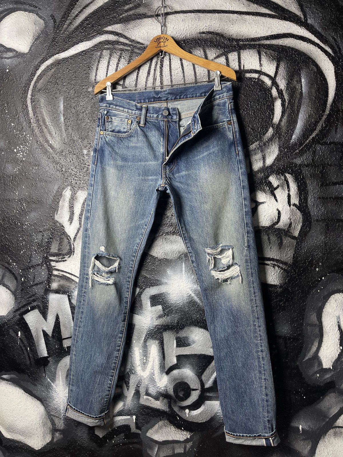 Levi's Levi’s 511 Distressed Denim Selvedge Jeans Men’s Size W32 Size US 32 / EU 48 - 2 Thumbnail